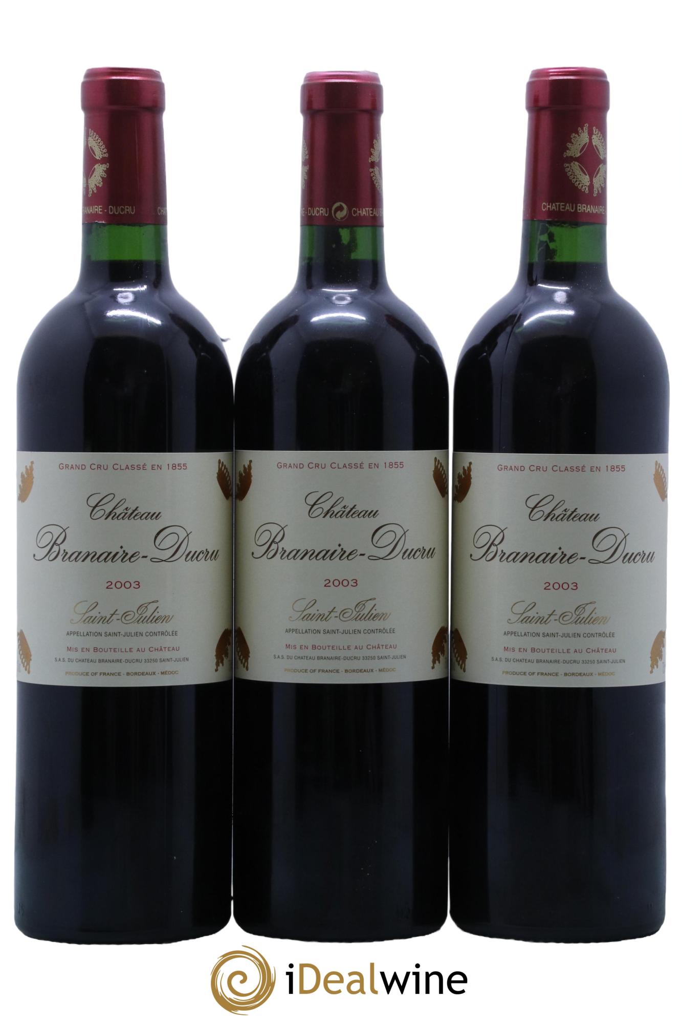 Château Branaire Ducru 4ème Grand Cru Classé  2003 - Lot de 12 bouteilles - 3