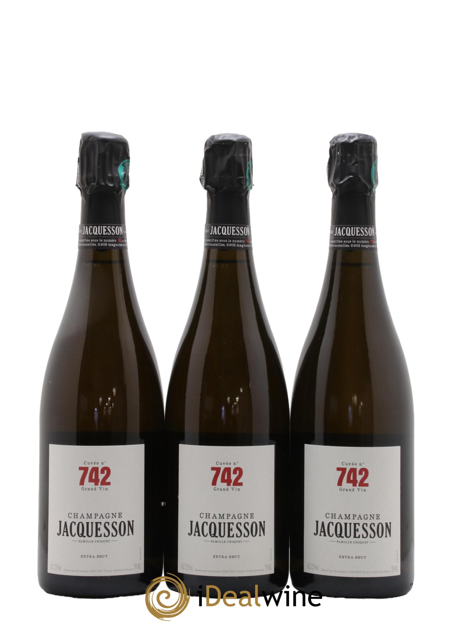 Cuvée 742 Extra-Brut Jacquesson - Posten von 3 Flaschen - 0