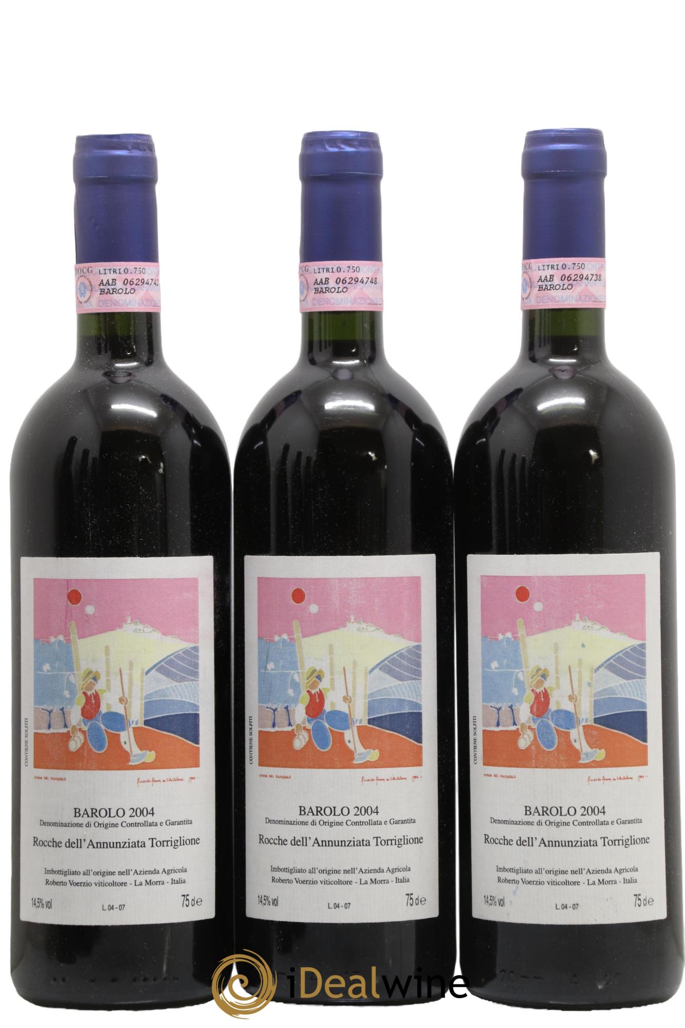 Barolo DOCG Rocche dell'Annunziata Torriglione Roberto Voerzio 2004 - Lotto di 3 bottiglie - 0