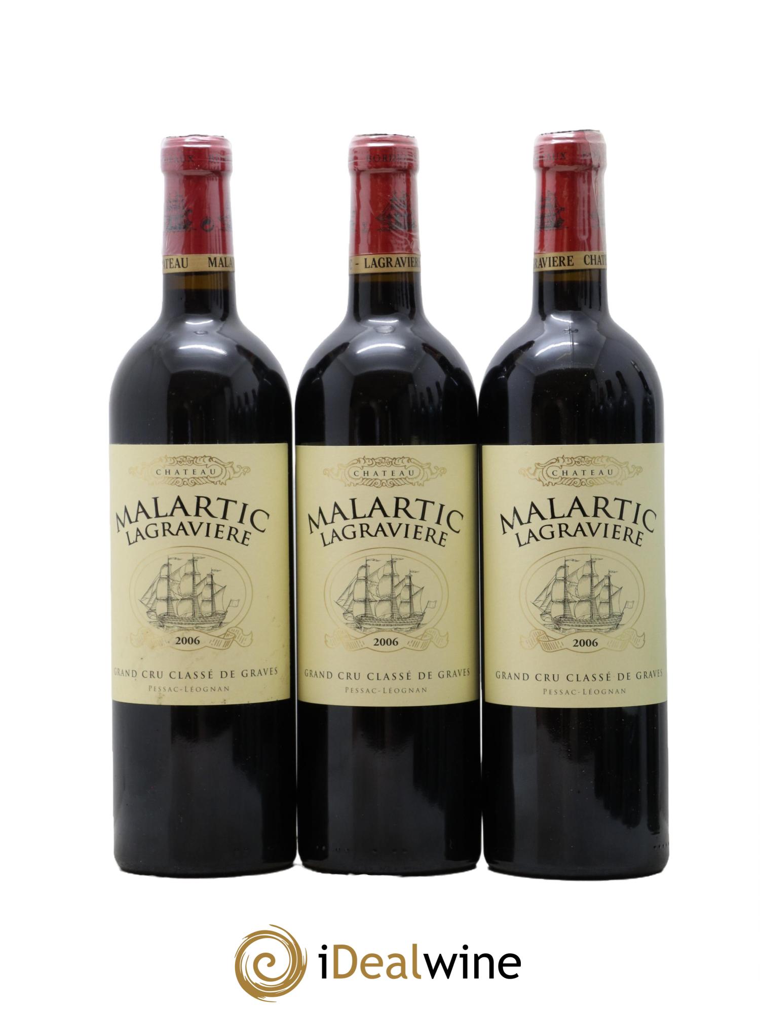 Château Malartic-Lagravière Cru Classé de Graves 2006 - Lotto di 3 bottiglie - 0