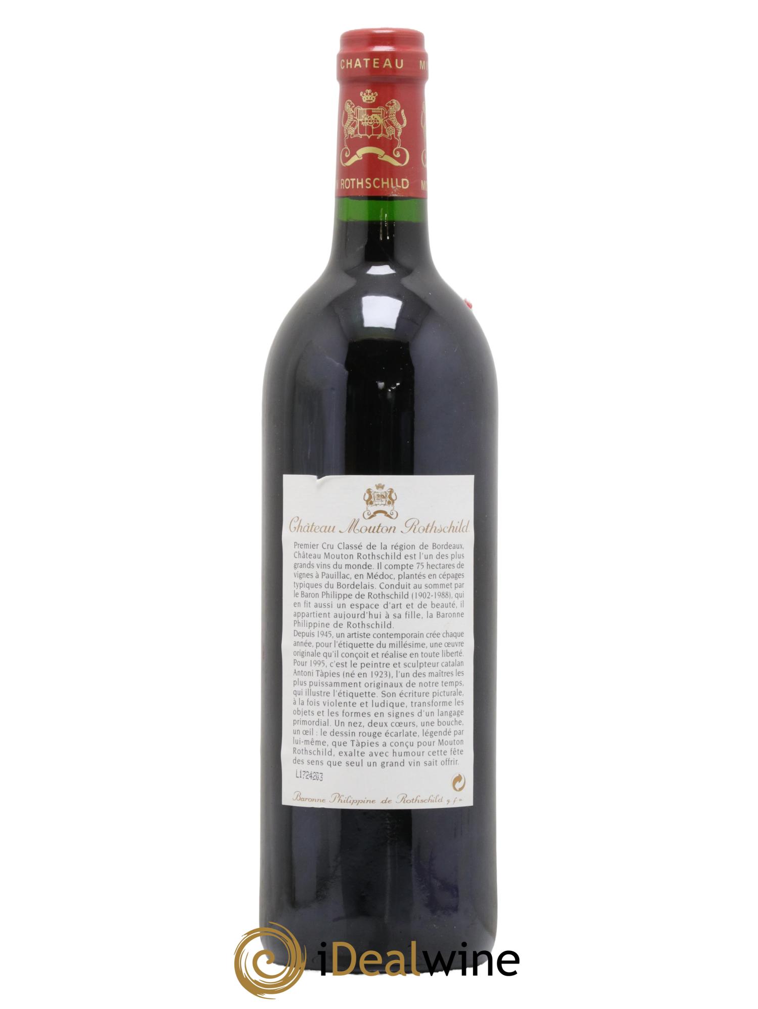 Château Mouton Rothschild 1er Grand Cru Classé  1995 - Posten von 1 Flasche - 1