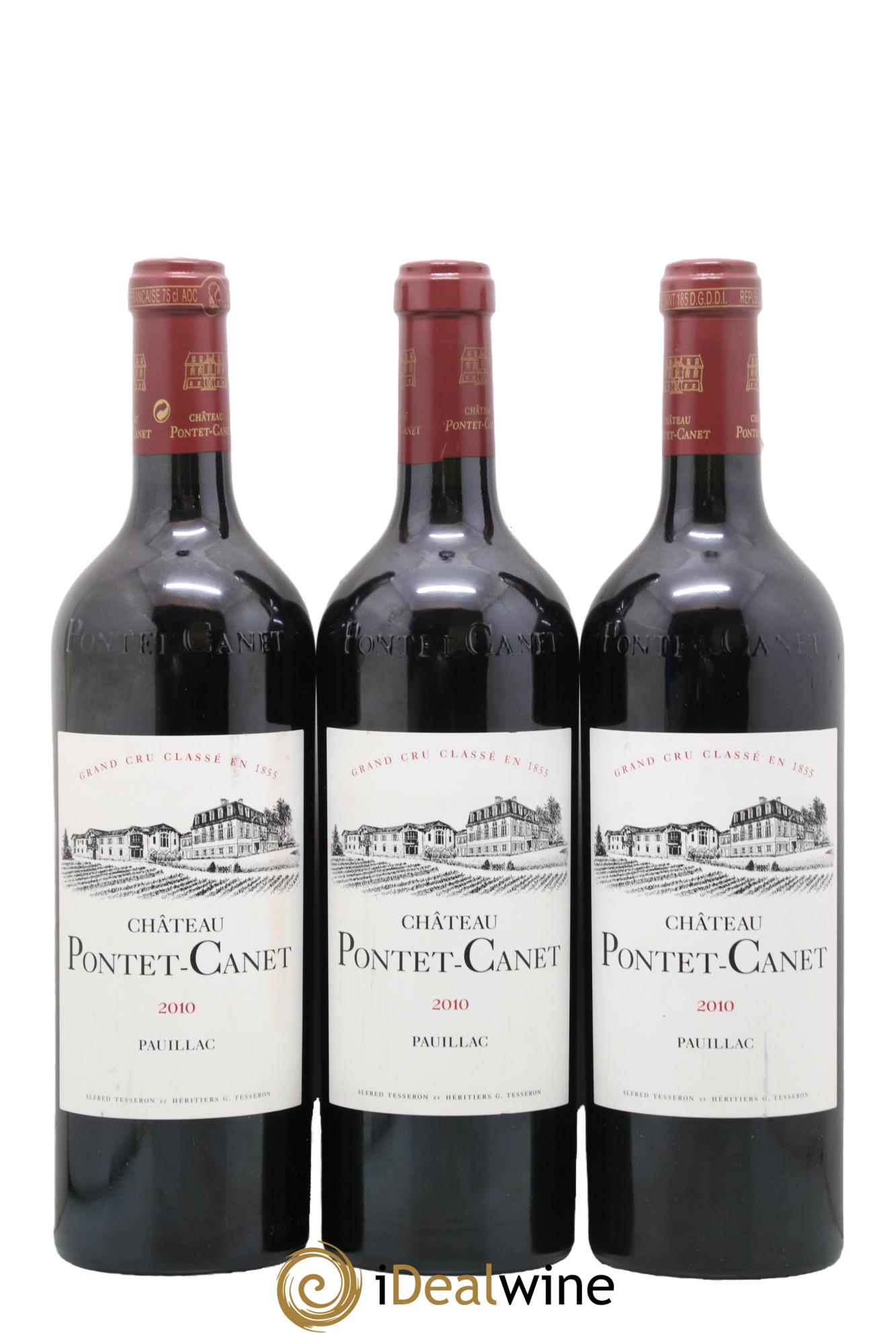 Château Pontet Canet 5ème Grand Cru Classé 2010 - Lotto di 3 bottiglie - 0