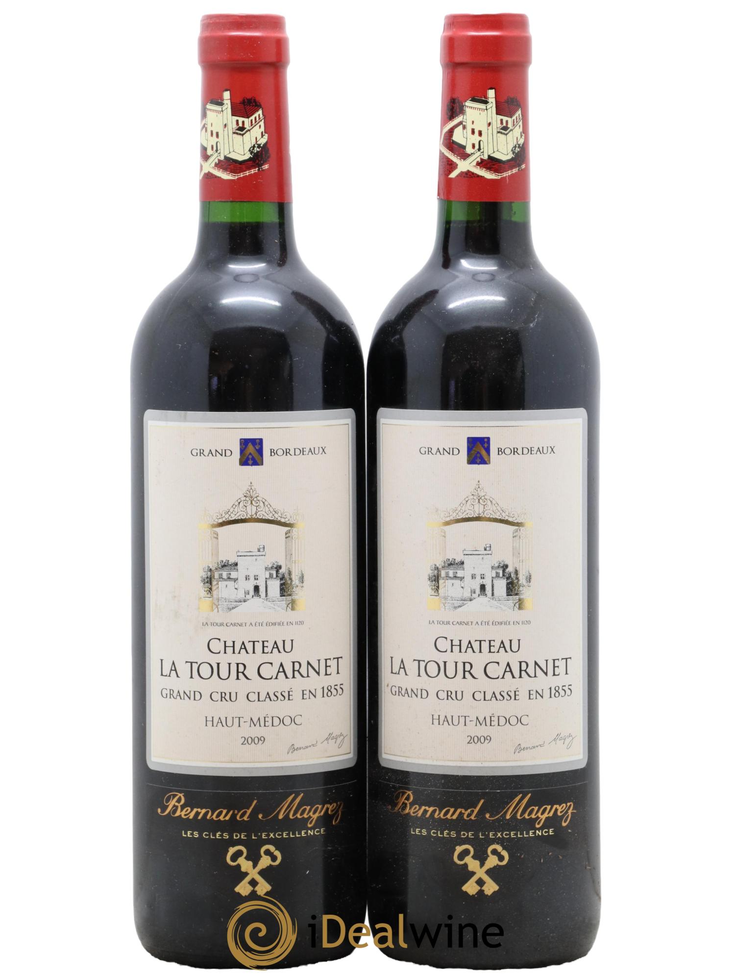 Château la Tour Carnet 4ème Grand Cru Classé  2009 - Lotto di 2 bottiglie - 0