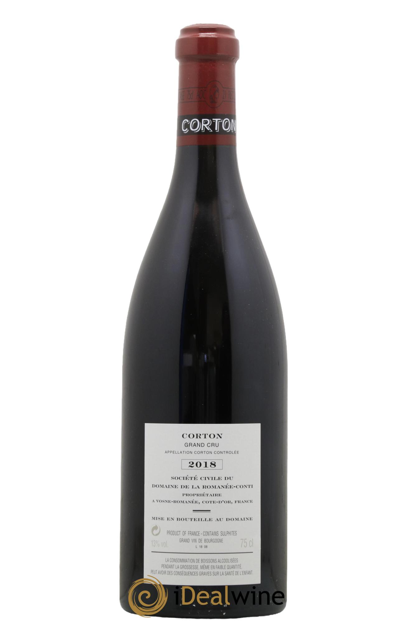 Corton Grand Cru Domaine de la Romanée-Conti 2018 - Lot de 1 bouteille - 1