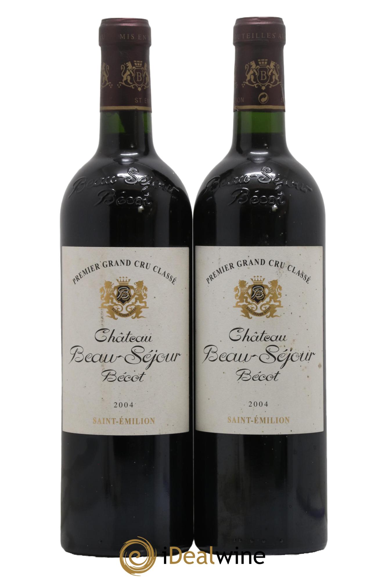 Château Beau-Séjour Bécot 1er Grand Cru Classé B 2004 - Lot de 2 bouteilles - 0