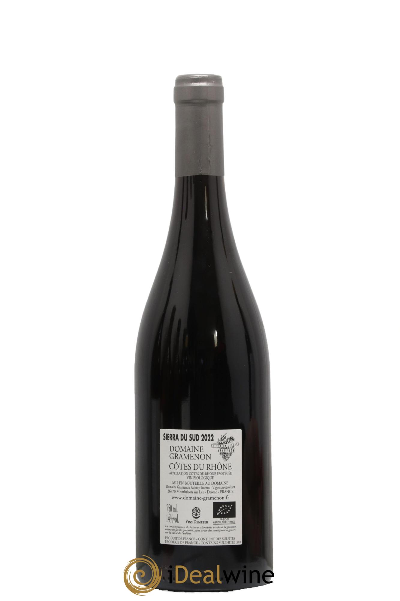 Côtes du Rhône Sierra du Sud Gramenon (Domaine) 2022 - Lot de 1 bouteille - 1