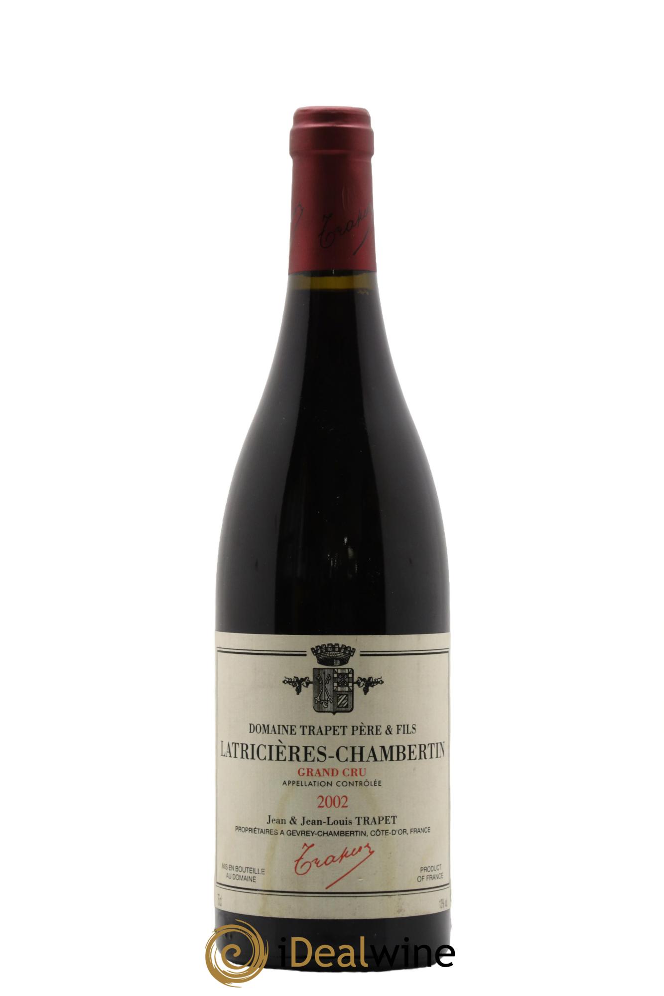 Latricières-Chambertin Grand Cru Domaine Trapet 2002 - Lot de 1 bouteille - 0