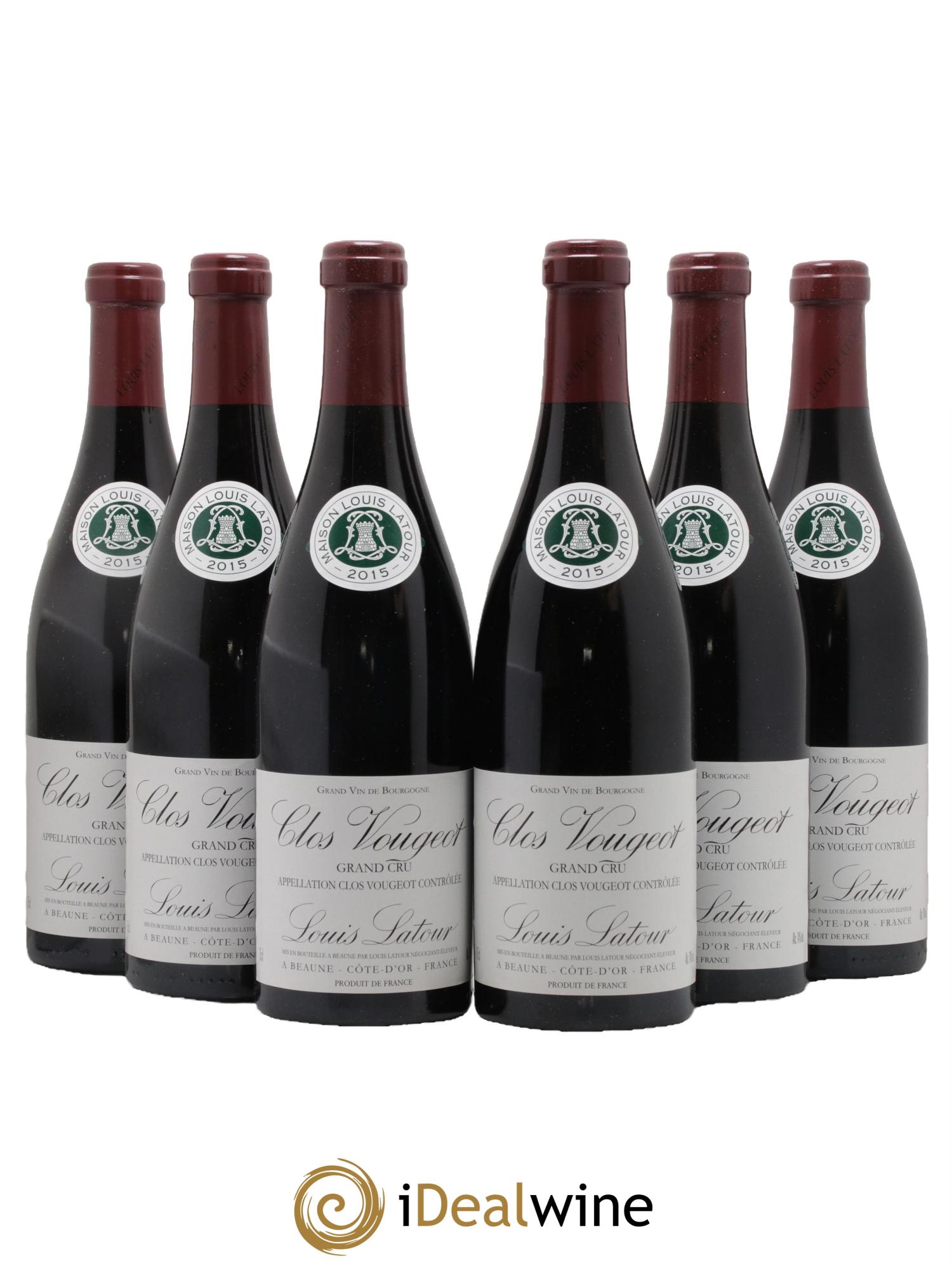 Clos de Vougeot Grand Cru Louis Latour 2015 - Lot of 6 bottles - 0