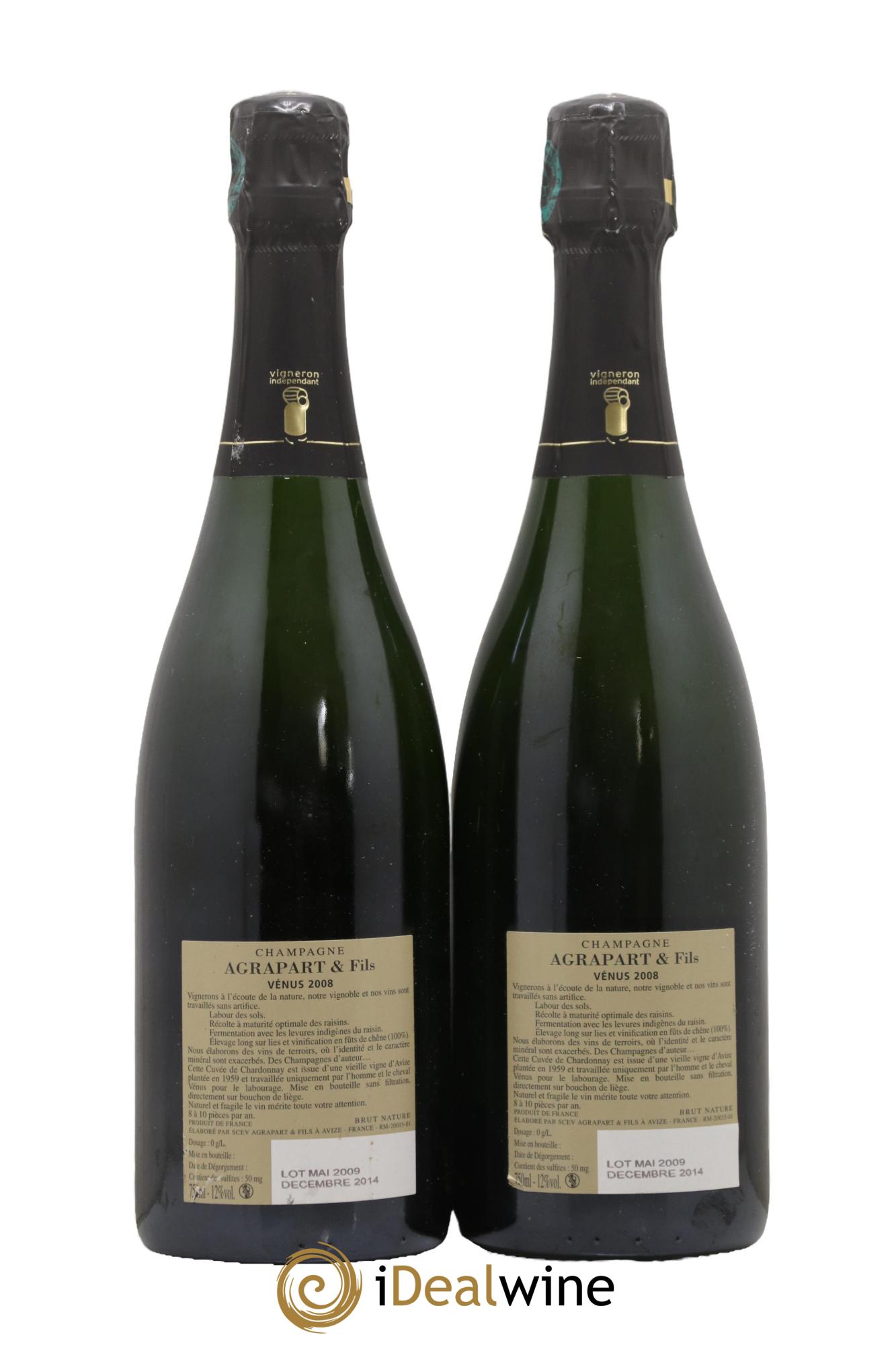 Brut Nature Blanc de Blancs Vénus Pascal Agrapart 2008 - Lot of 2 bottles - 1