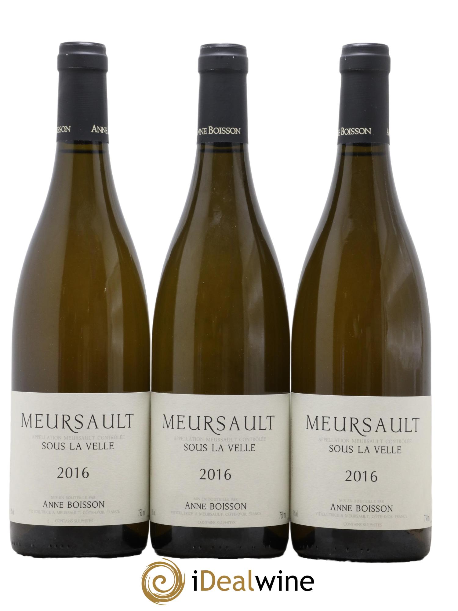 Meursault Sous la Velle Anne Boisson 2016 - Lot of 3 bottles - 0