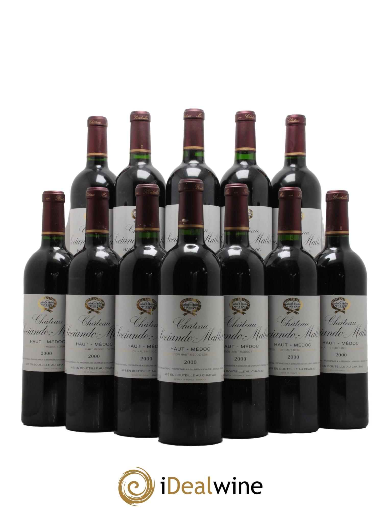 Château Sociando Mallet  2000 - Lot de 12 bouteilles - 0