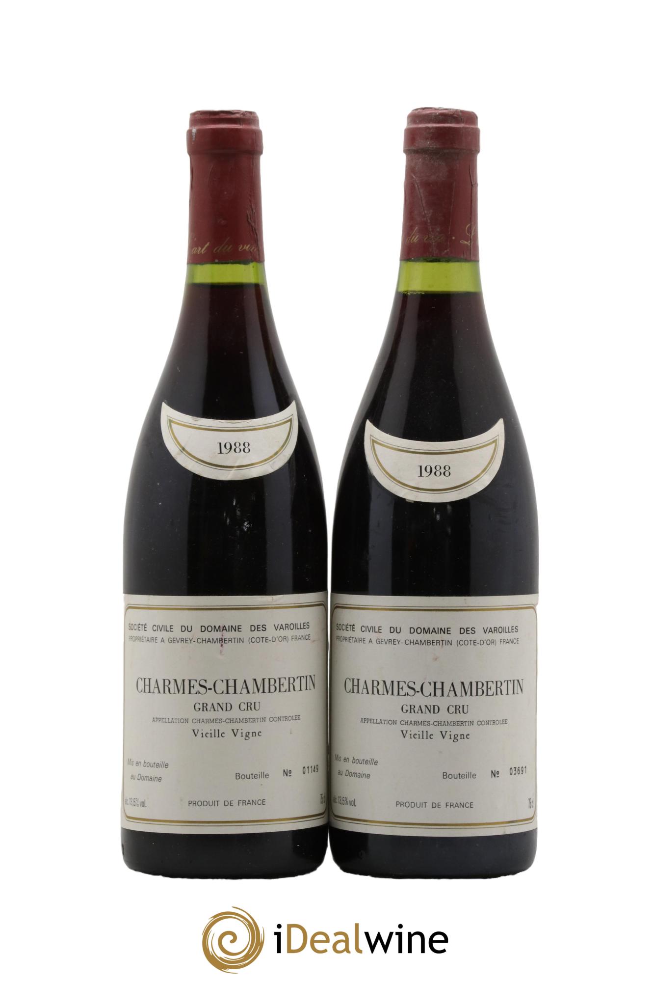 Charmes-Chambertin Grand Cru Varoilles (Domaine des) Vieille Vigne 1988 - Lotto di 2 bottiglie - 0