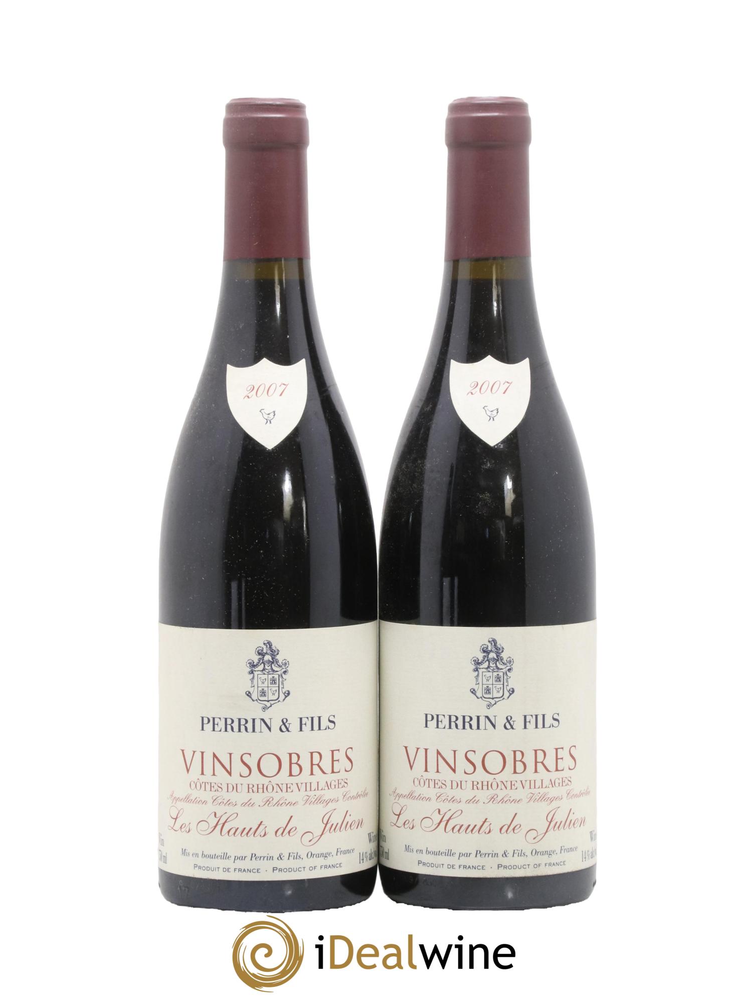 Vinsobres Les Hauts de Julien Vieilles Vignes Vignobles Perrin 2007 - Lot of 2 bottles - 0