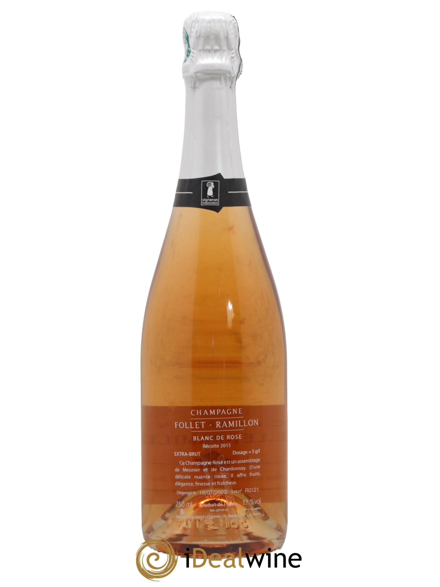 Champagne -- Extra-Brut Blanc de Rose Maison Follet-Ramillon 2015 - Posten von 1 Flasche - 1