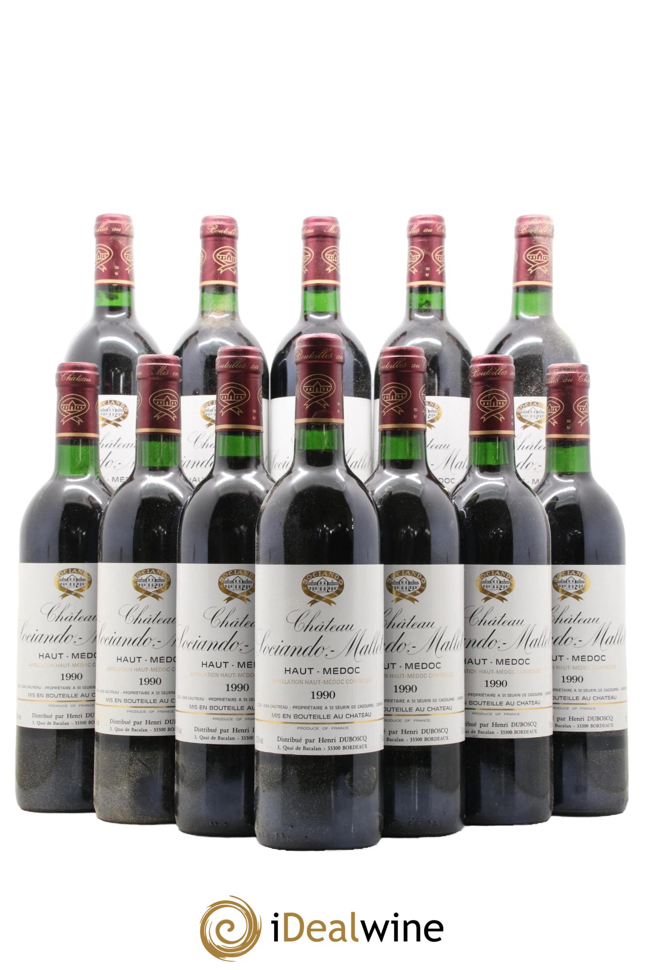 Château Sociando Mallet 1990 - Posten von 12 Flaschen - 0