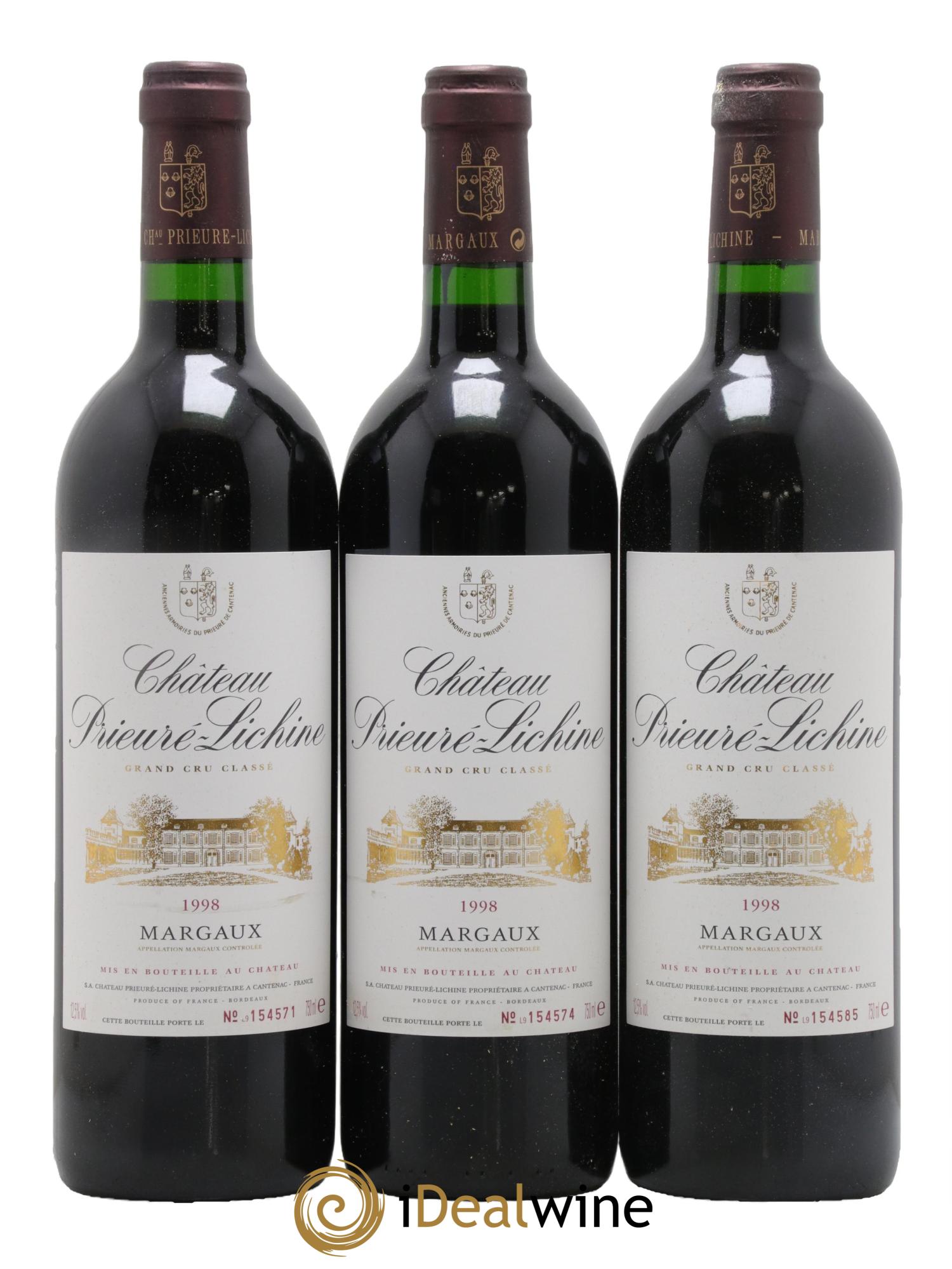 Château Prieuré Lichine 4ème Grand Cru Classé 1998 - Posten von 6 Flaschen - 2