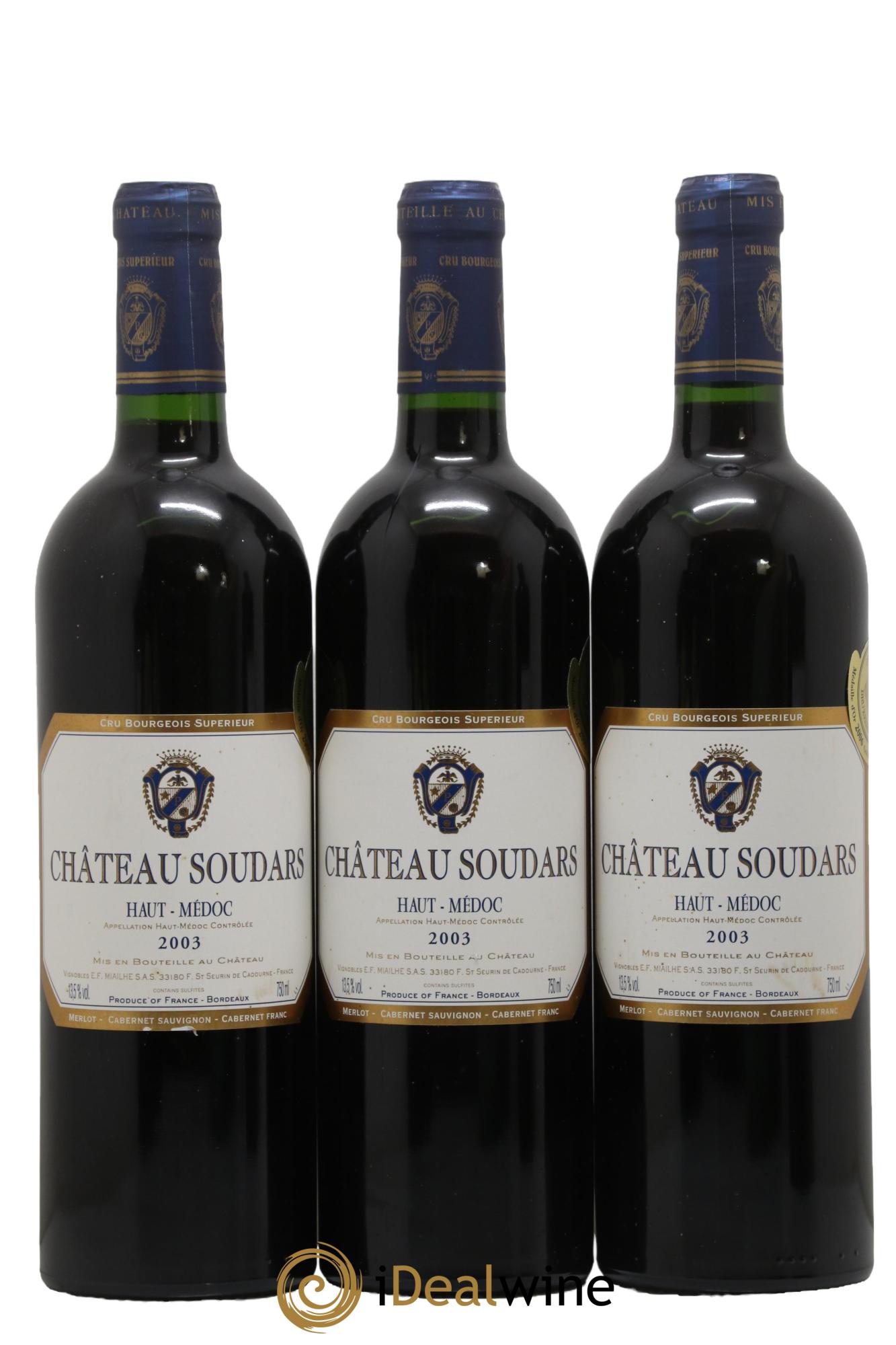 Château Soudars Cru Bourgeois 2003 - Posten von 6 Flaschen - 2