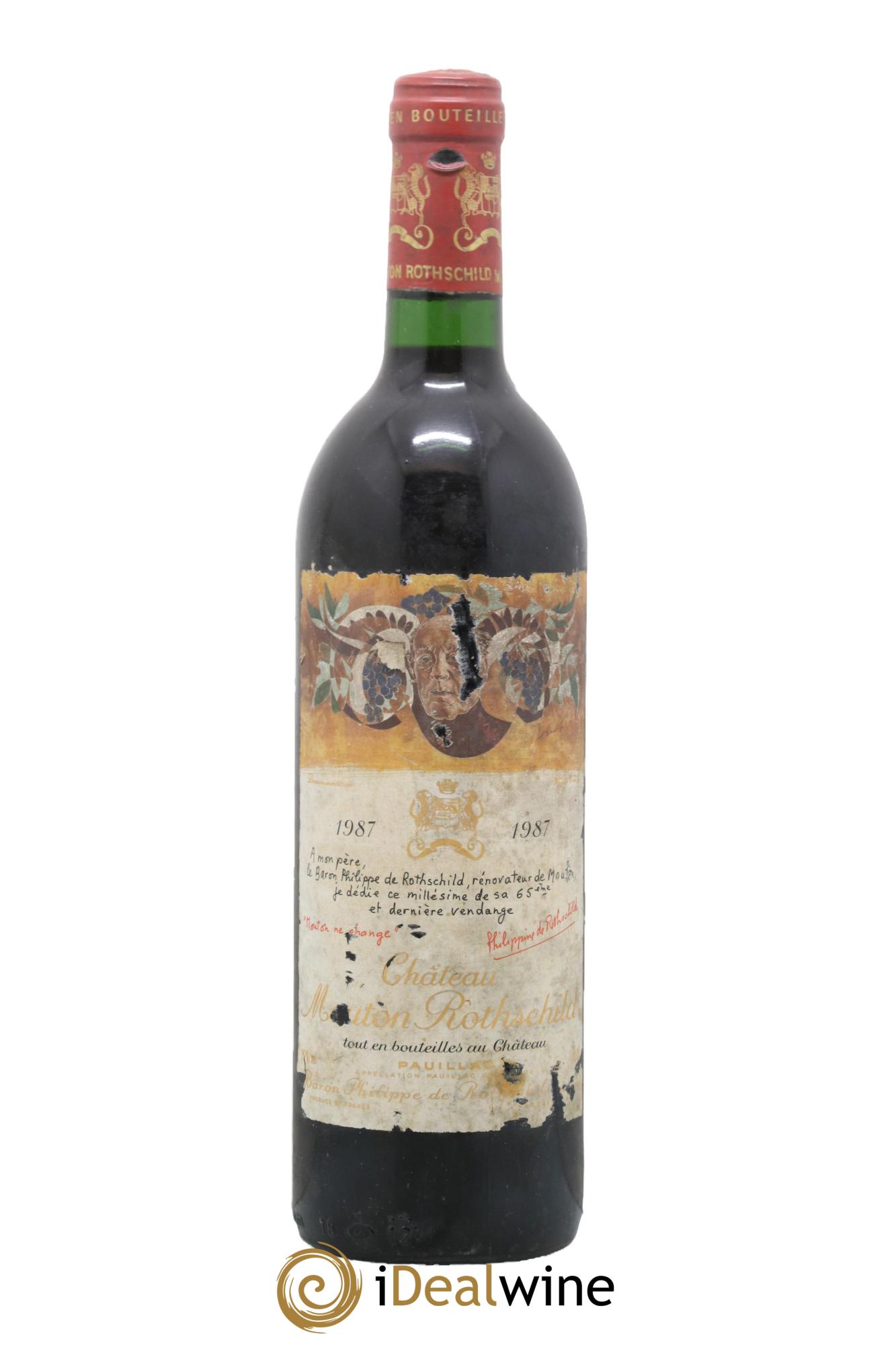 Château Mouton Rothschild 1er Grand Cru Classé 1987 - Lot de 1 bouteille - 0