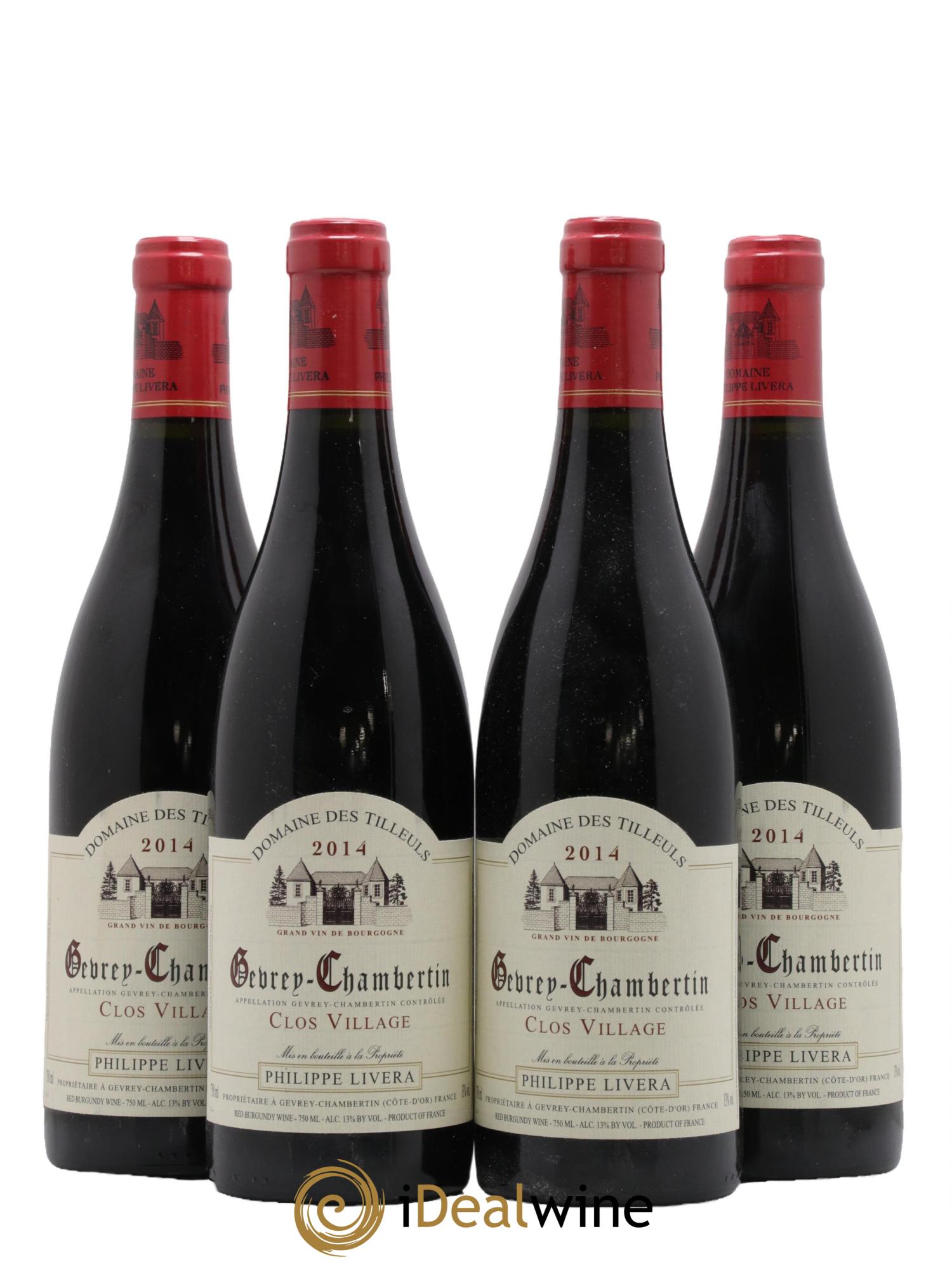 Gevrey-Chambertin Clos Village Tilleuls (Domaine des) - Philippe Livera 2014 - Lot of 4 bottles - 0