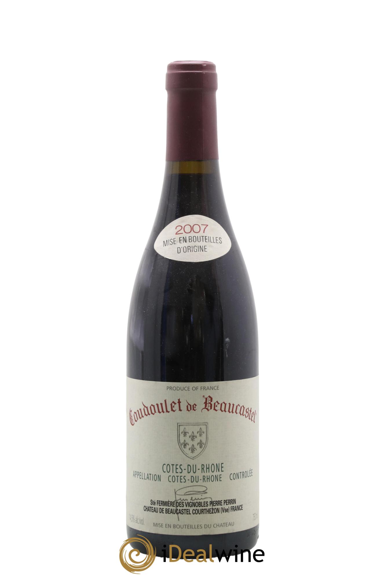 Côtes du Rhône Coudoulet de Beaucastel Famille Perrin 2007 - Posten von 1 Flasche - 0