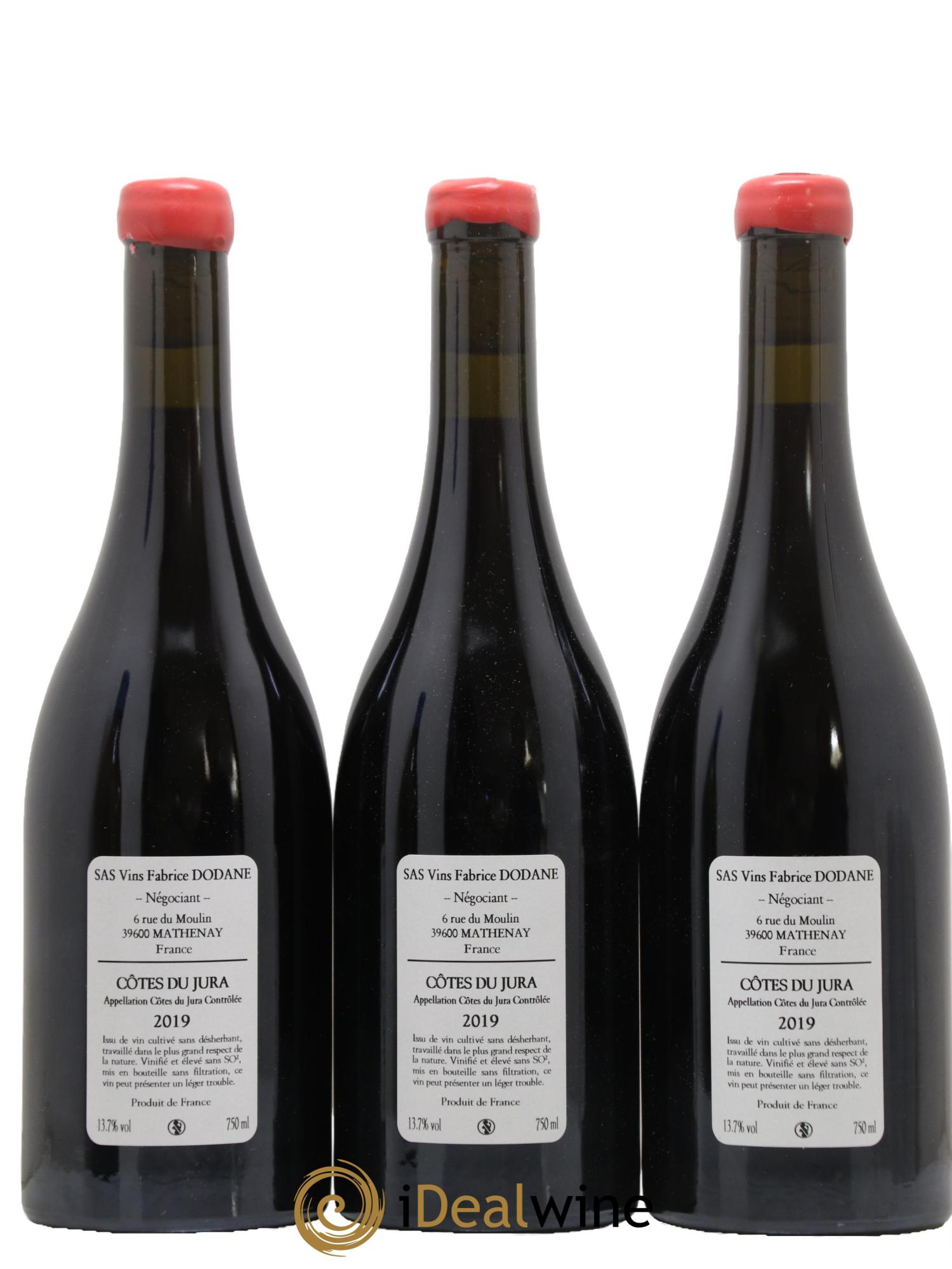 Côtes du Jura Trousseau Le Dos d'Chat Fabrice Dodane 2019 - Lot of 3 bottles - 1