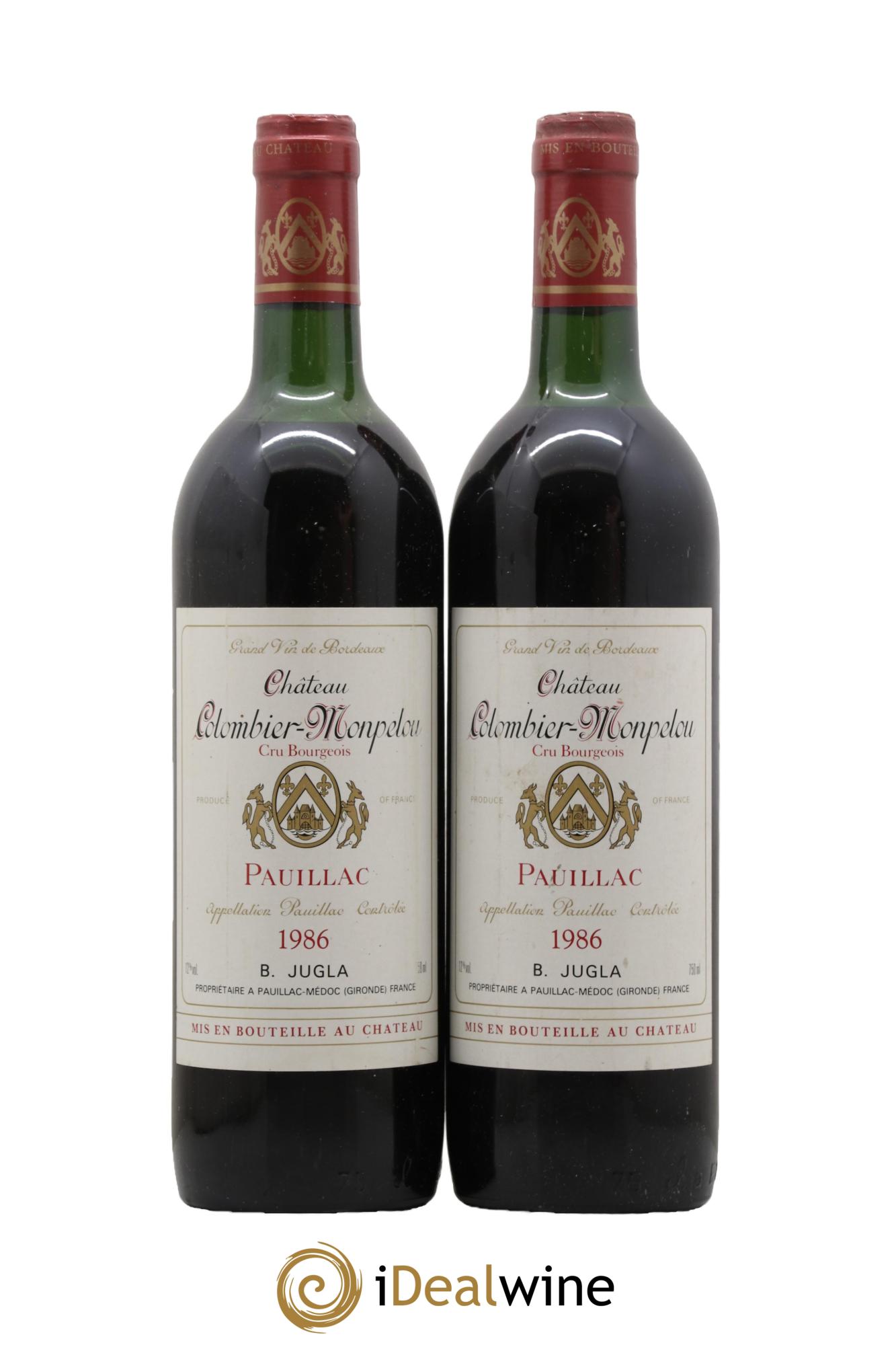 Pauillac Chateau Colombier Montpelou 1986 - Lot de 2 bouteilles - 0