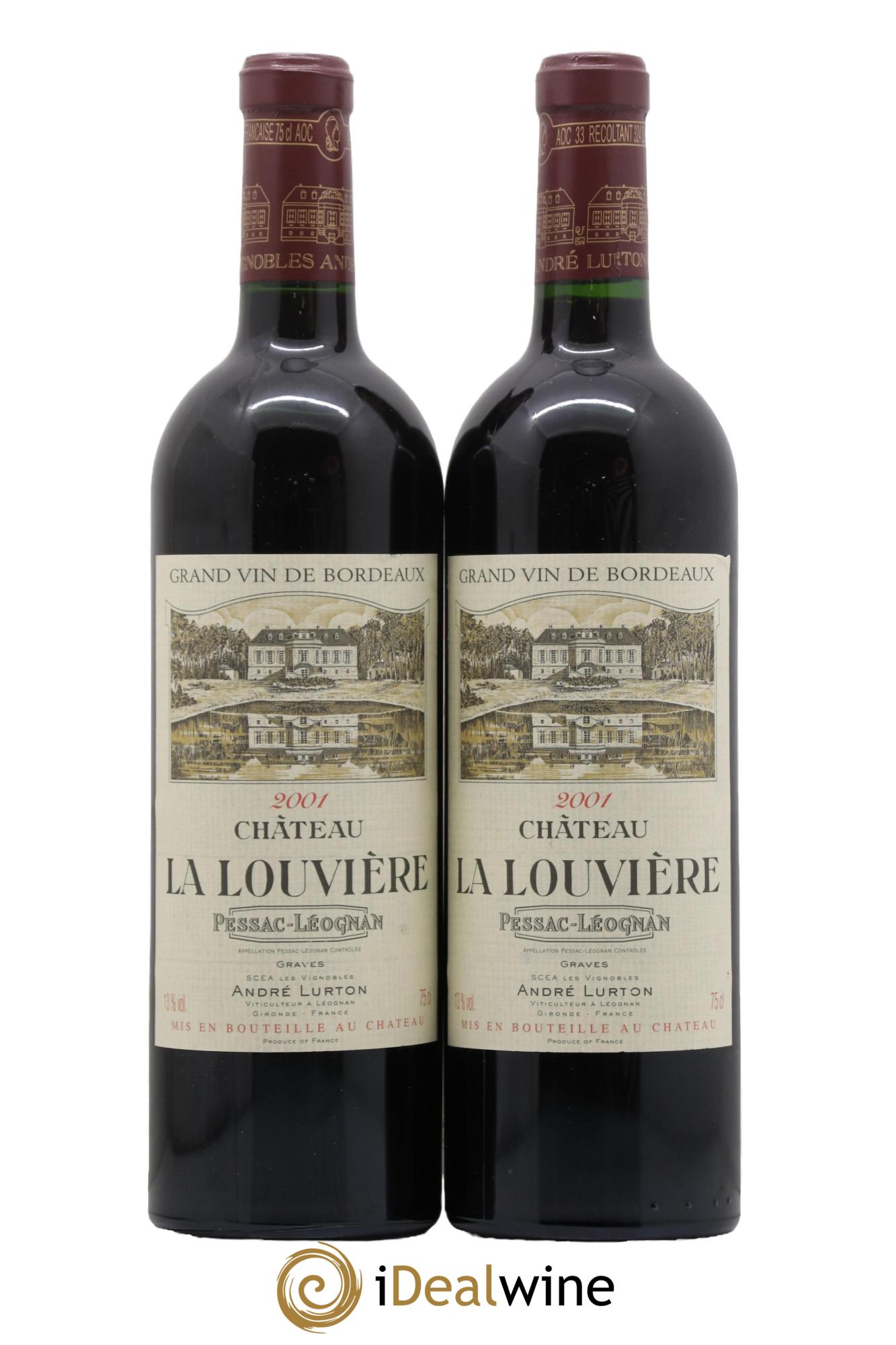 Château la Louvière 2001 - Lot of 2 bottles - 0