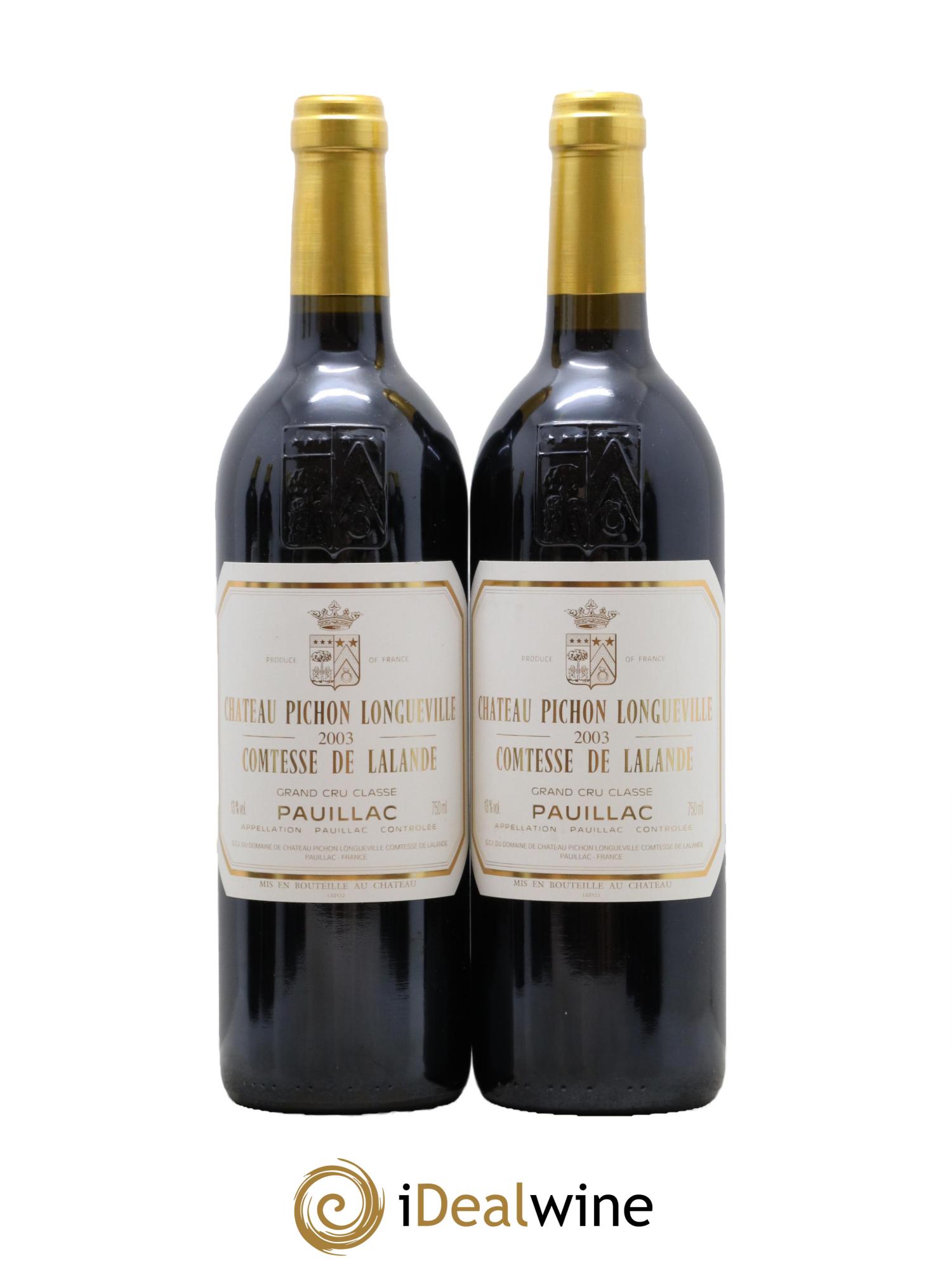 Château Pichon Longueville Comtesse de Lalande 2ème Grand Cru Classé 2003 - Lot of 2 bottles - 0