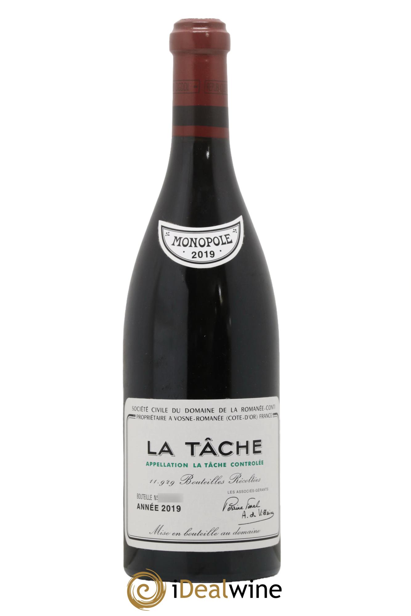 La Tâche Grand Cru Domaine de la Romanée-Conti 2019 - Lot de 1 bouteille - 0