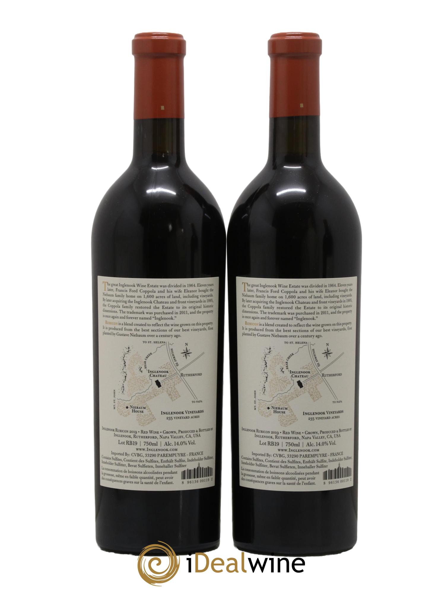 Napa Valley Inglenook Rubicon 2019 - Lot of 2 bottles - 1