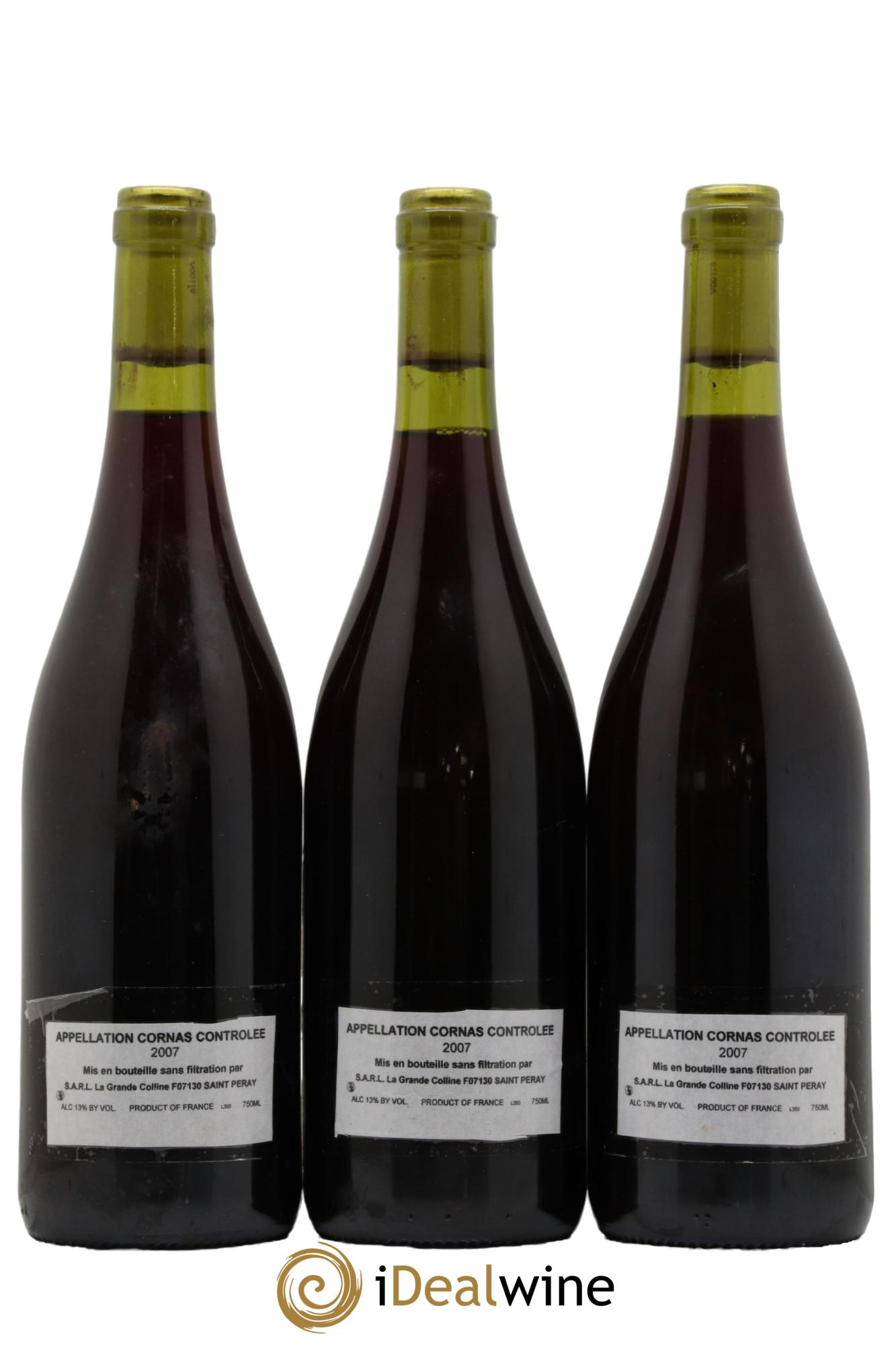 Cornas Hirotake Ooka - Domaine La Grande Colline 2007 - Lot de 3 bouteilles - 1