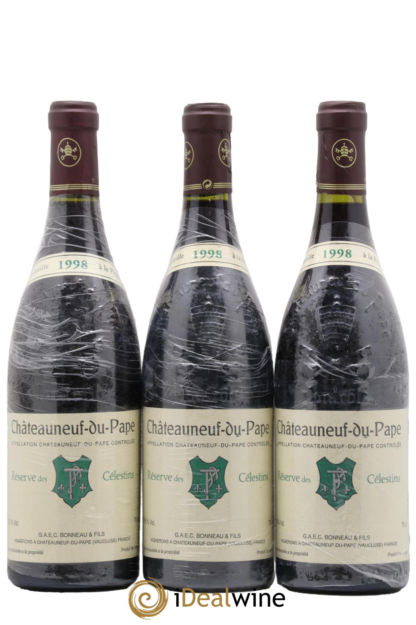 Châteauneuf-du-Pape Réserve des Célestins Henri Bonneau & Fils 1998 - Lot of 3 bottles - 0