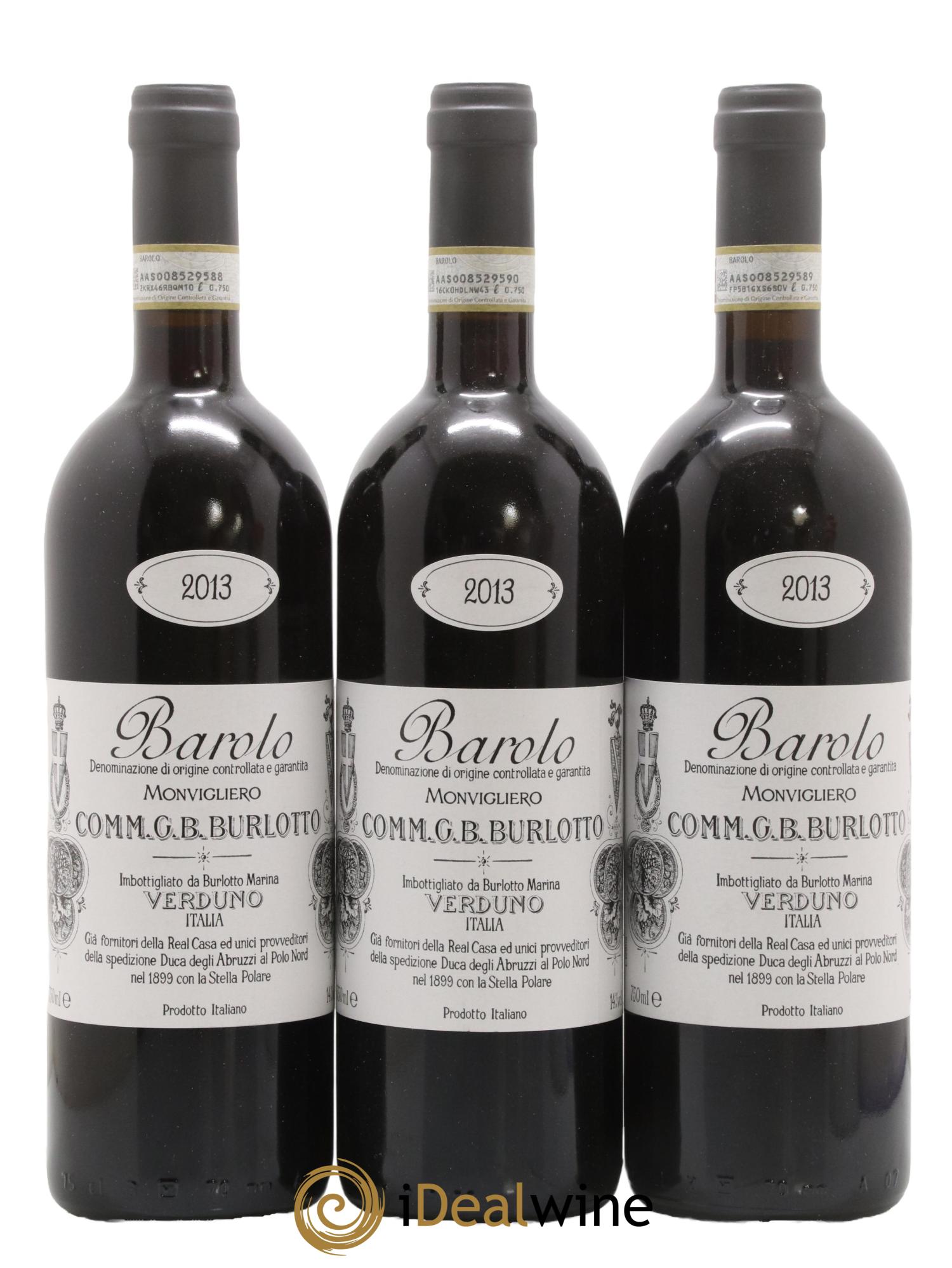 Barolo DOCG Monvigliero Comm. Giovan Battista Burlotto 2013 - Lotto di 3 bottiglie - 0