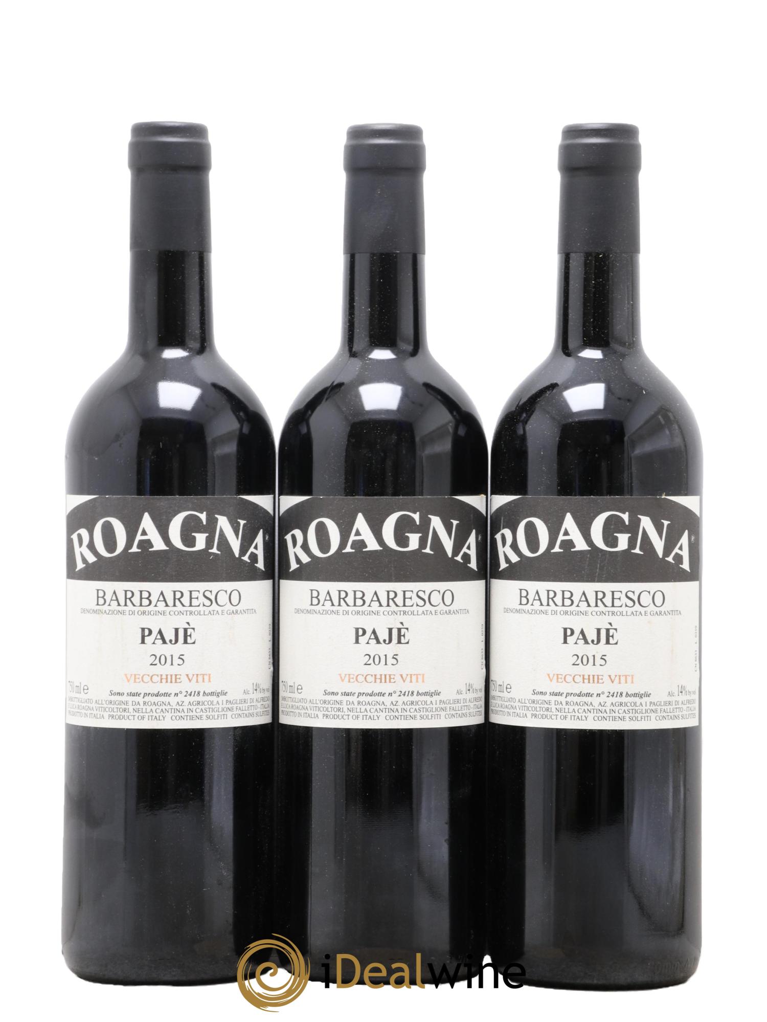 Barbaresco DOCG Pajè Vecchie Viti Roagna 2015 - Posten von 3 Flaschen - 0