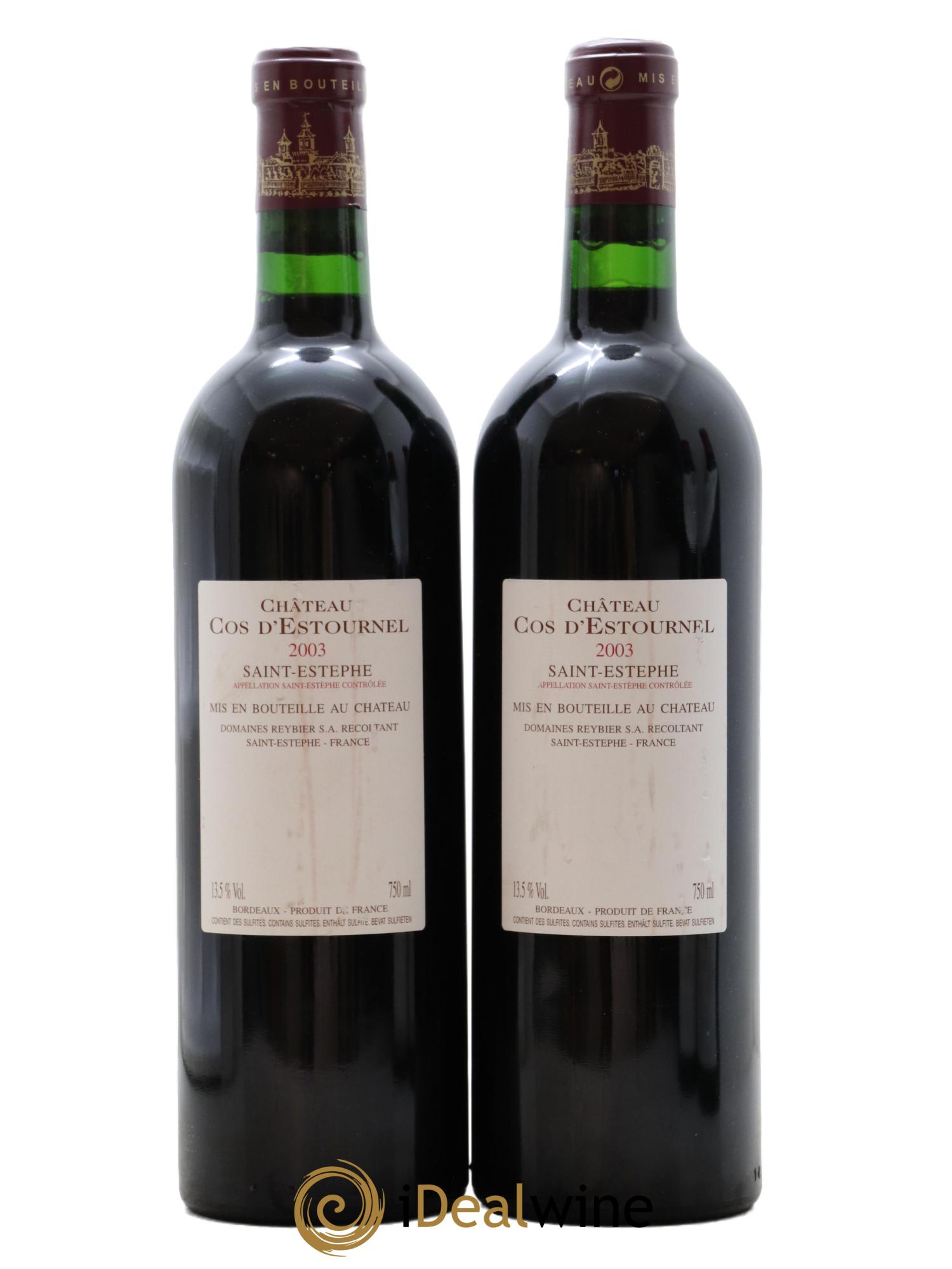 Cos d'Estournel 2ème Grand Cru Classé 2003 - Lot de 2 bouteilles - 1