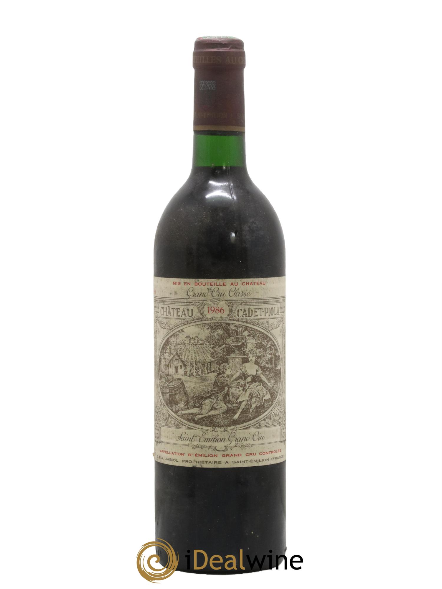 Château Cadet Piola Grand Cru Classé 1986 - Lot de 1 bouteille - 0