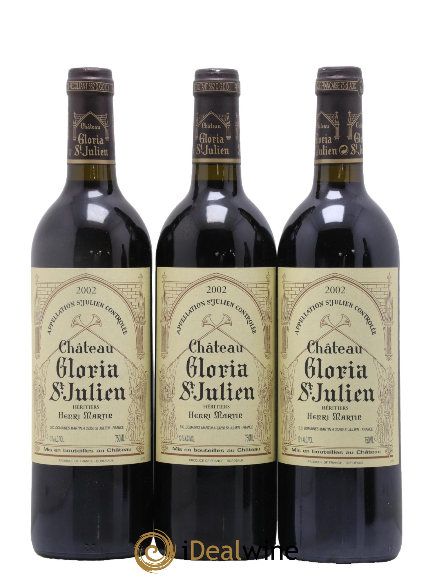 Château Gloria 2002 - Posten von 3 Flaschen - 0