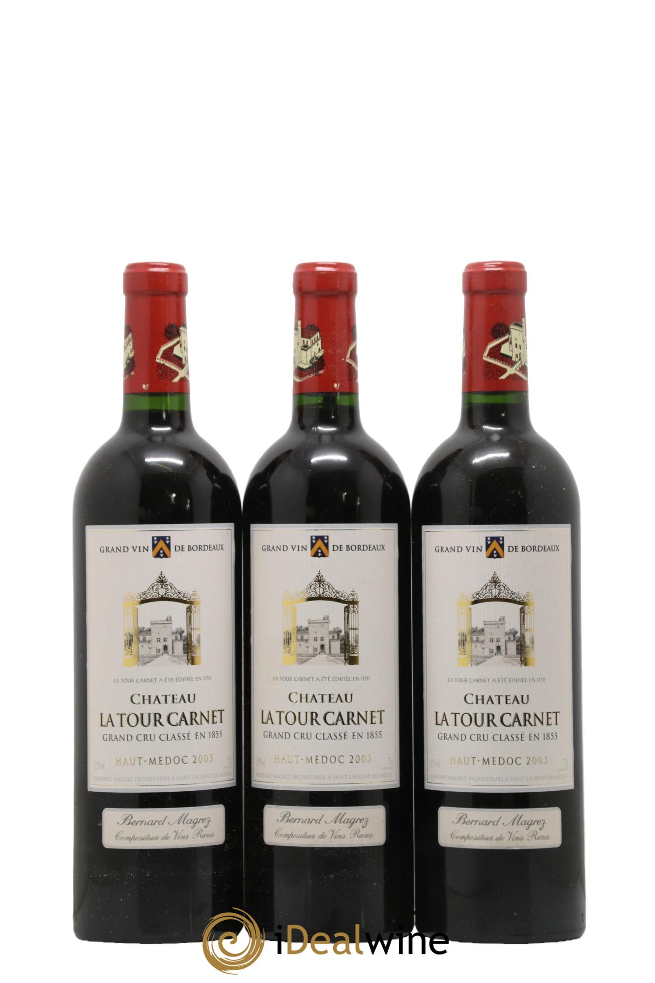 Château la Tour Carnet 4ème Grand Cru Classé 2003 - Lot of 6 bottles - 1