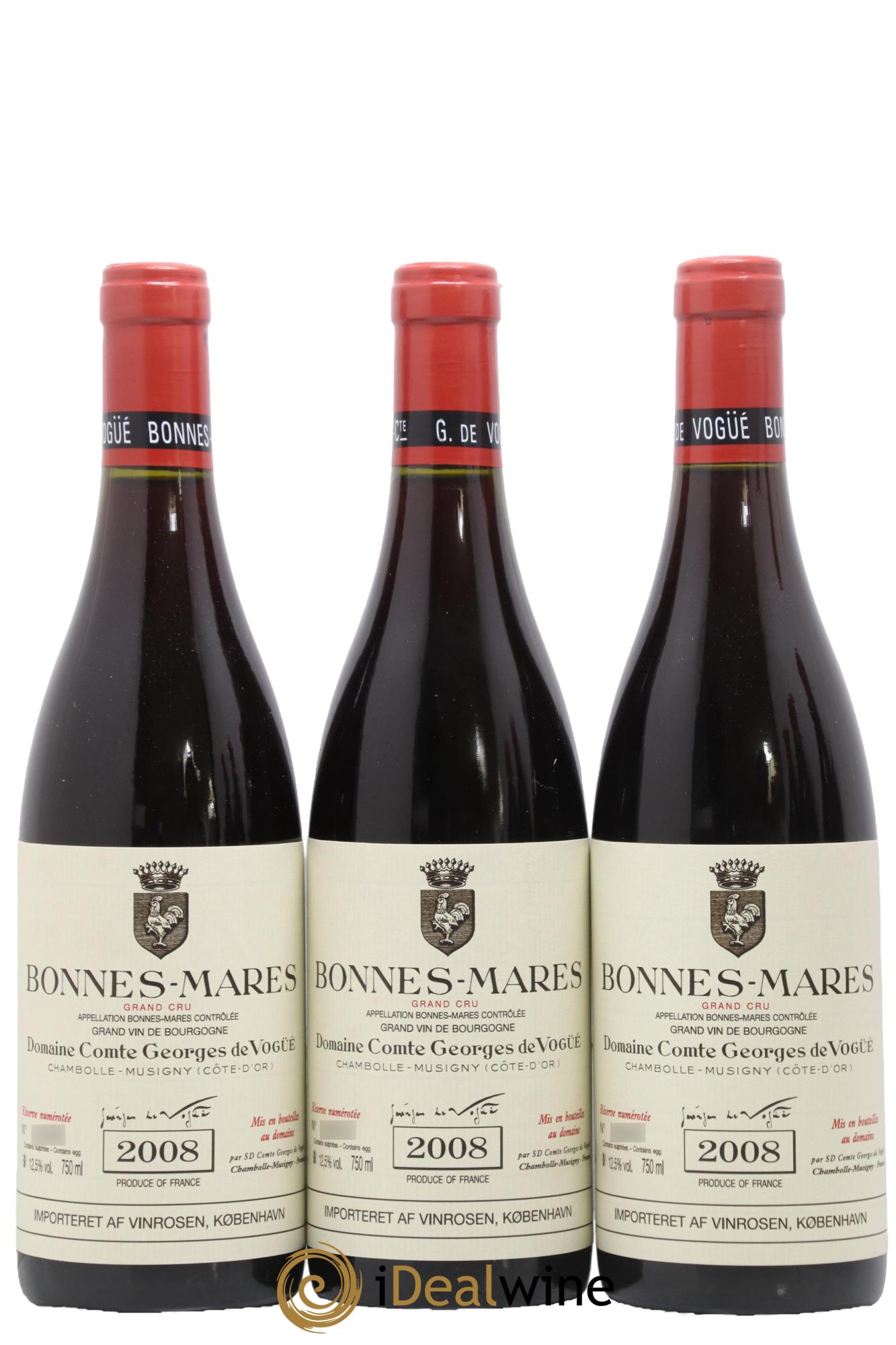 Bonnes-Mares Grand Cru Comte Georges de Vogüé 2008 - Posten von 6 Flaschen - 2