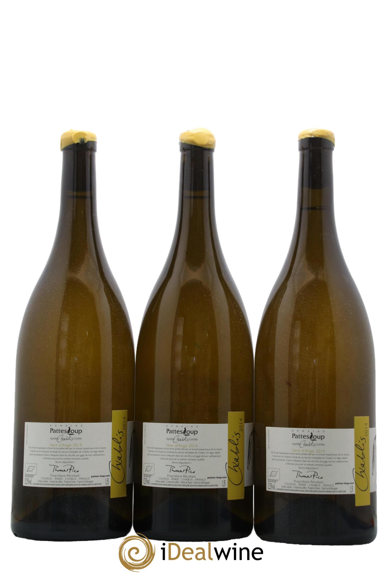 Chablis Vent d'Ange Pattes Loup (Domaine) 2014 - Lot of 3 magnums - 1