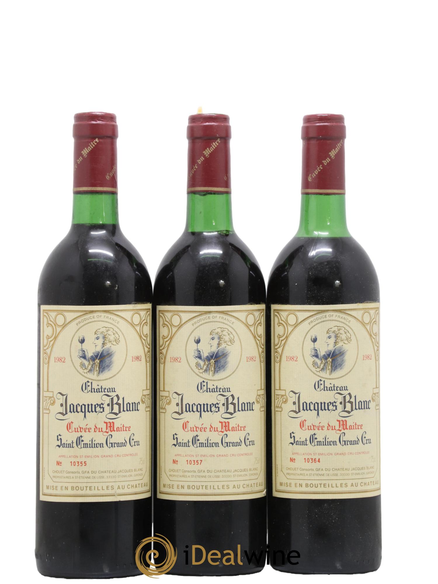 Saint-Émilion Cuvée du Maitre Château Jacques Blanc 1982 - Lot of 3 bottles - 0