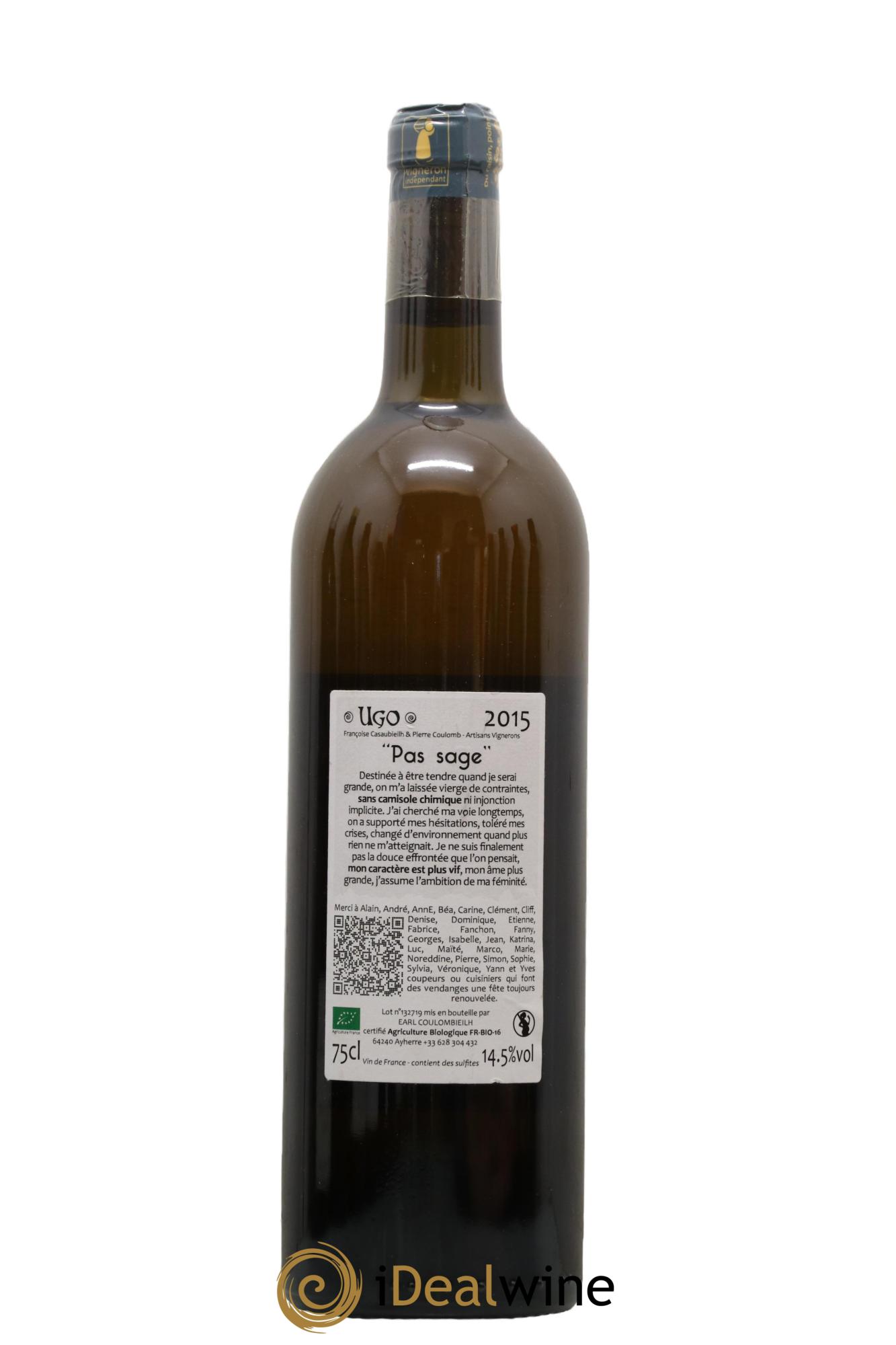 Vin de France Pas Sage Ugo 2015 - Posten von 1 Flasche - 1