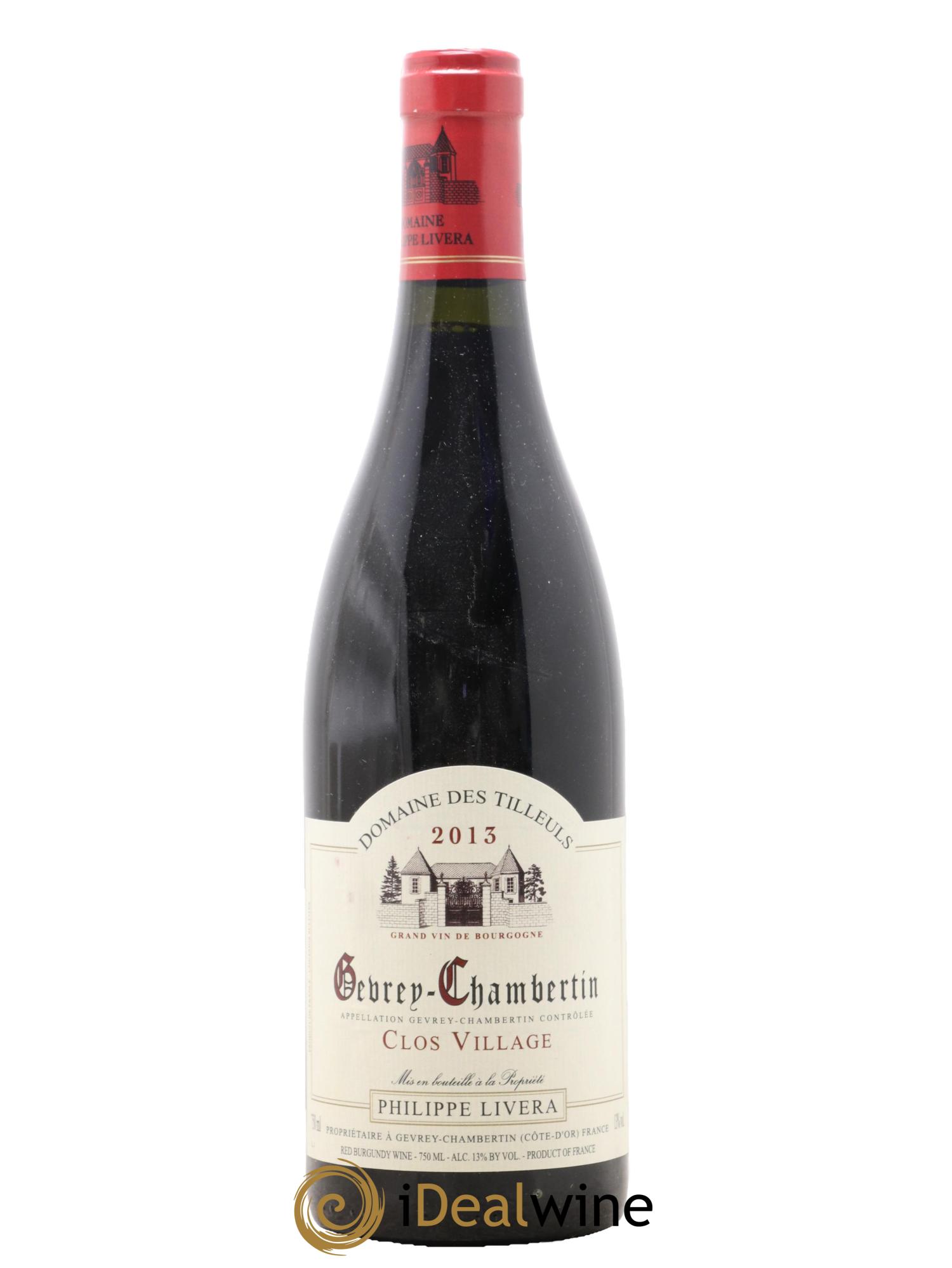 Gevrey-Chambertin Clos Village Tilleuls (Domaine des) - Philippe Livera 2013 - Posten von 1 Flasche - 0