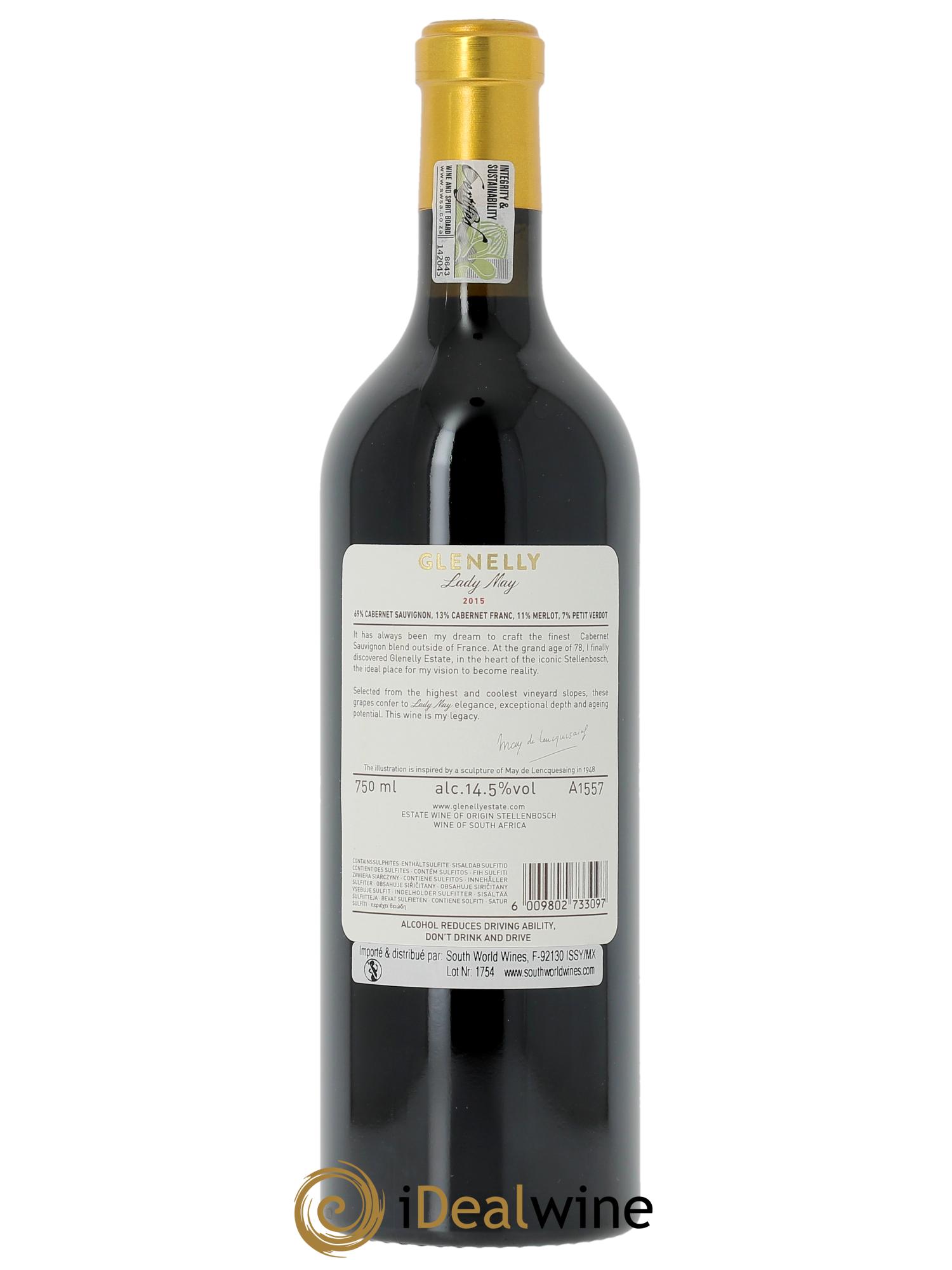 Stellenbosch Glenelly Lady May  2015 - Lot de 1 bouteille - 1