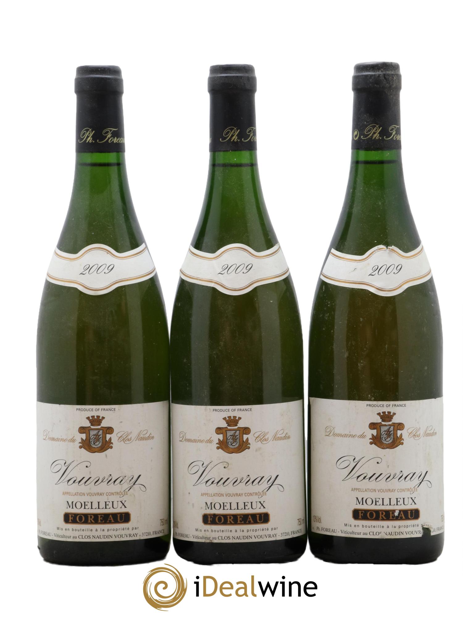 Vouvray Moelleux Clos Naudin - Philippe Foreau 2009 - Lotto di 3 bottiglie - 0