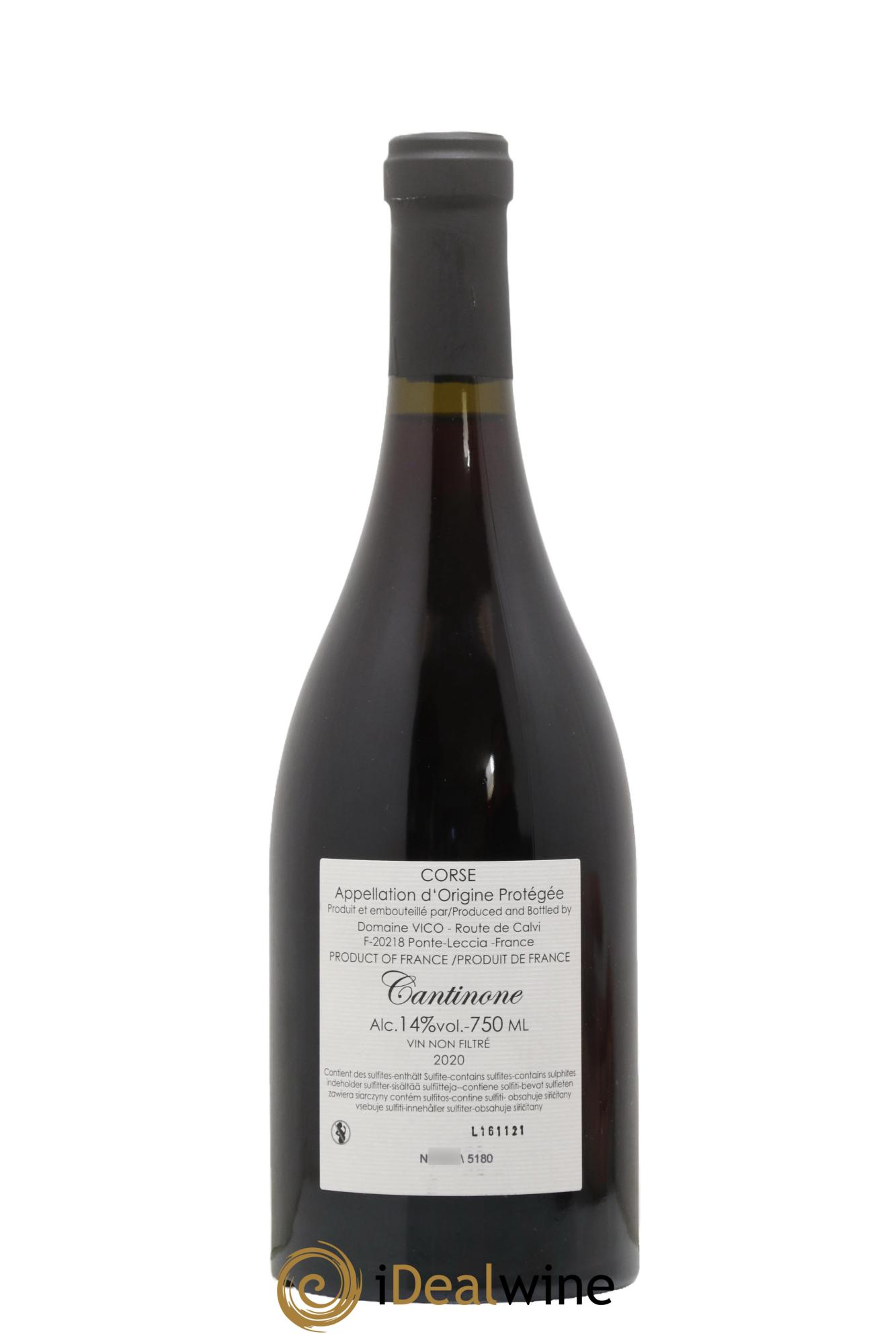 Vin de Corse Cantinone Domaine Vico 2020 - Lotto di 1 bottiglia - 1