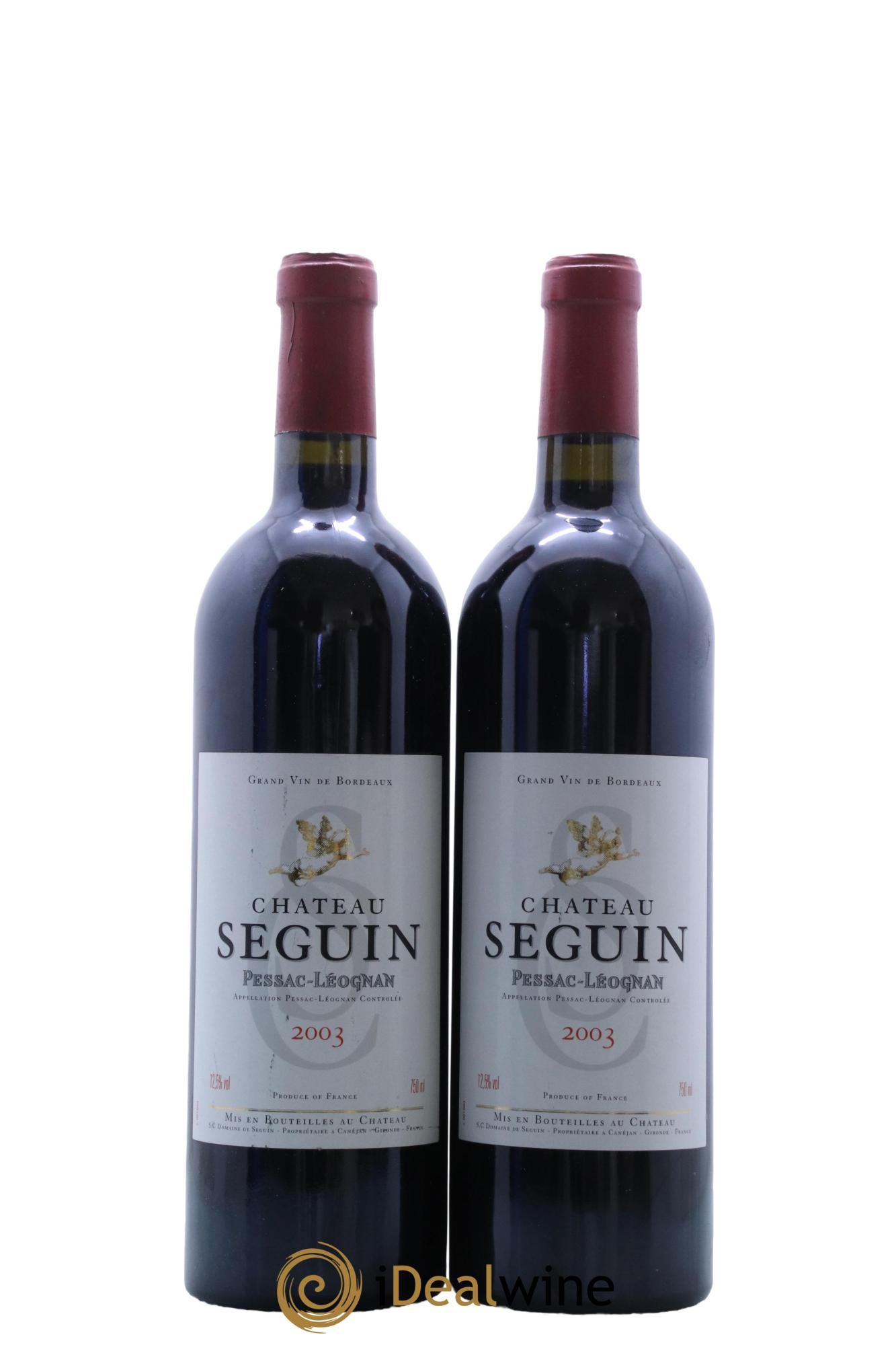 Pessac-Léognan Chateau Seguin 2003 - Lotto di 2 bottiglie - 0