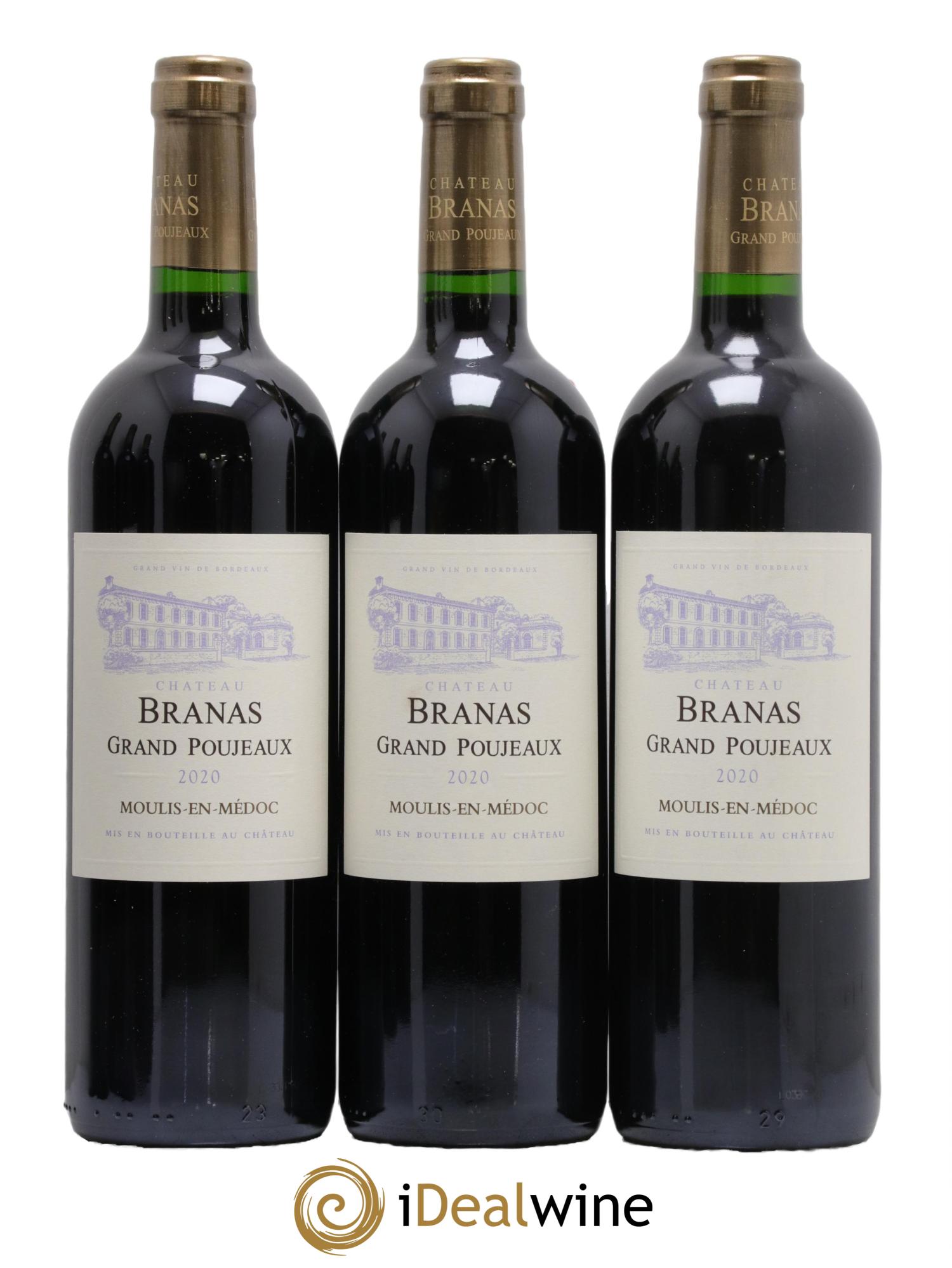 Château Branas Grand Poujeaux Cru Bourgeois  2020 - Lot of 6 bottles - 1