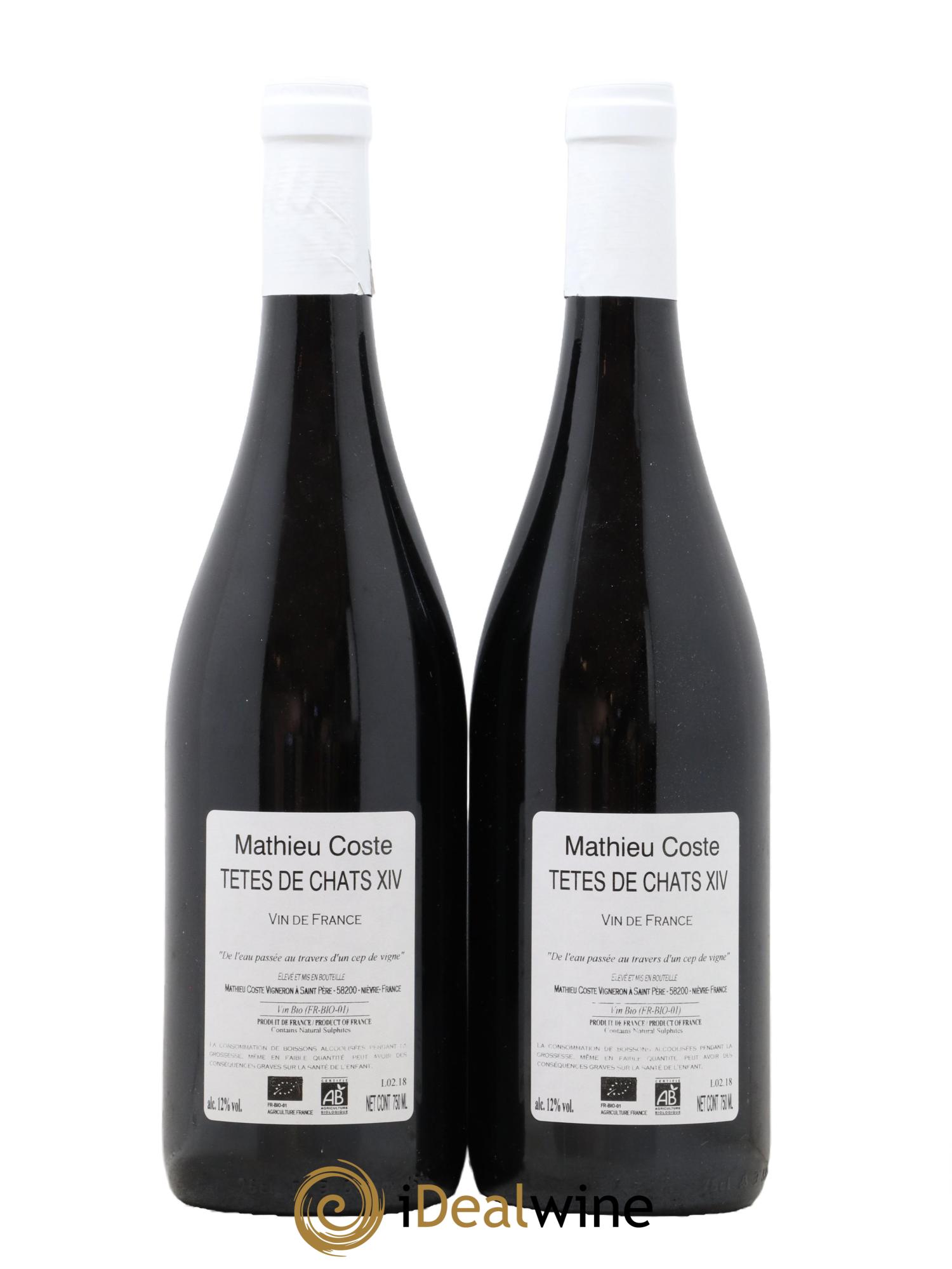 Vin de France Tetes De Chats Mathieu Coste 2014 - Posten von 2 Flaschen - 1