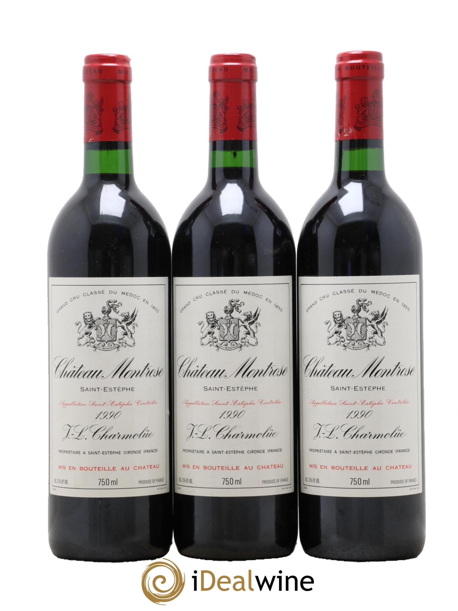 Château Montrose 2ème Grand Cru Classé 1990 - Lot de 3 bouteilles - 0